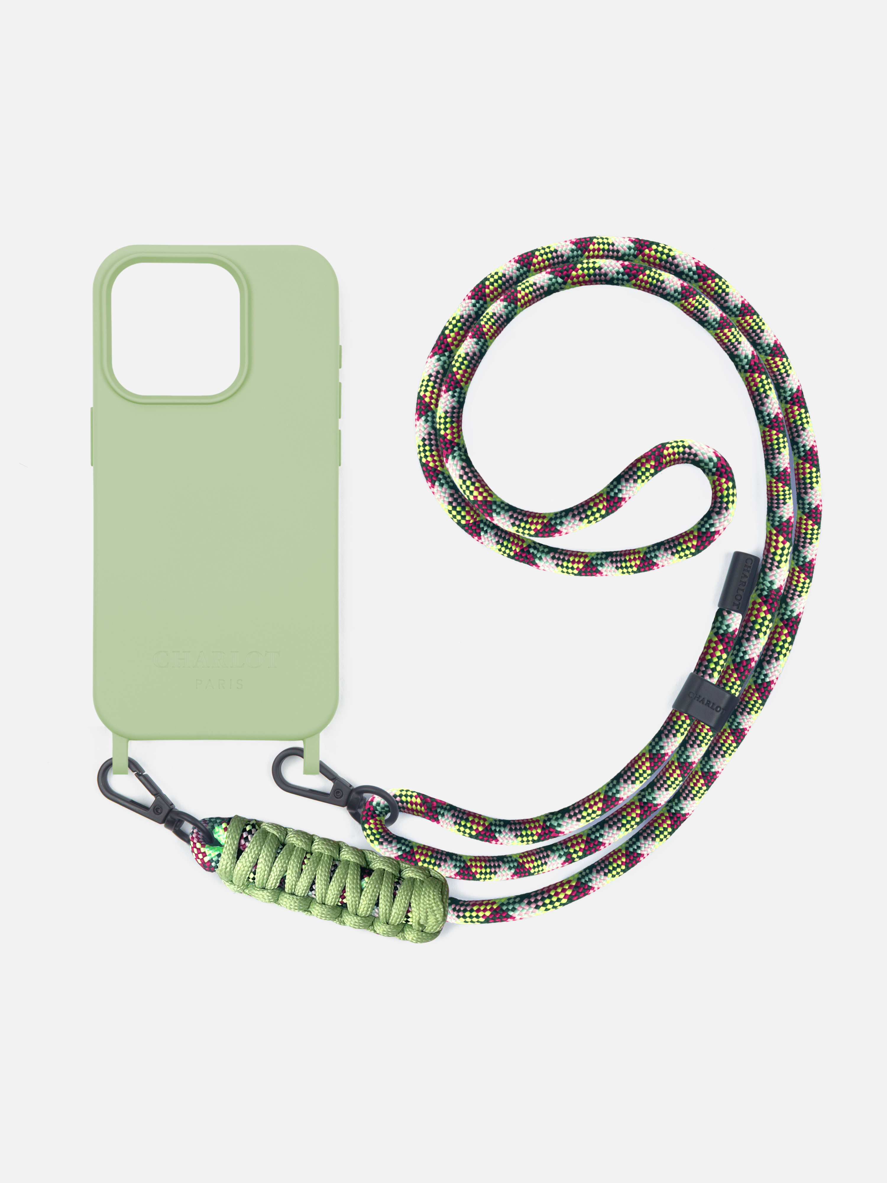 Coque Sauge + Cordon Elie Rainbow