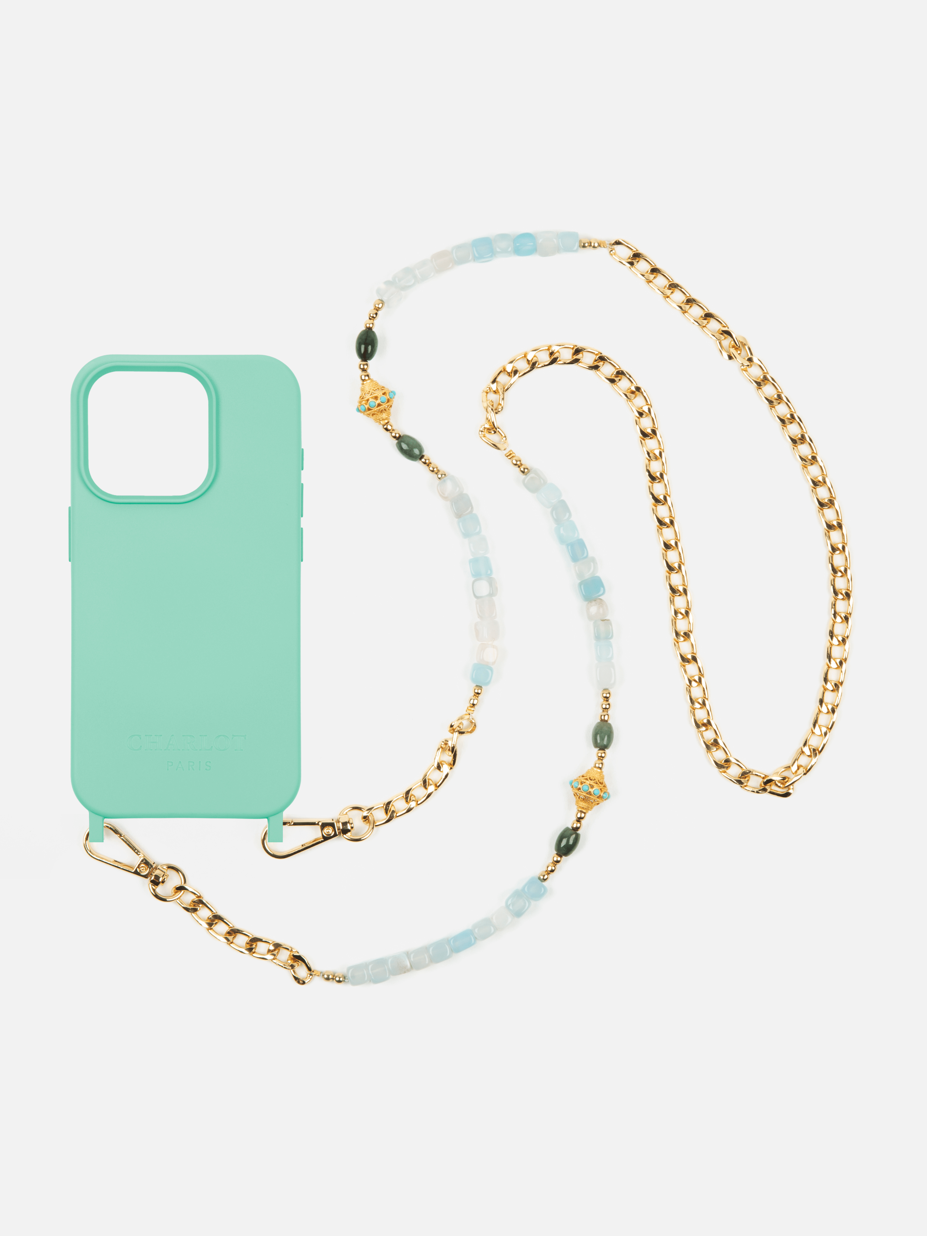 Conchiglia di menta + catena per collana Aqua JUHU