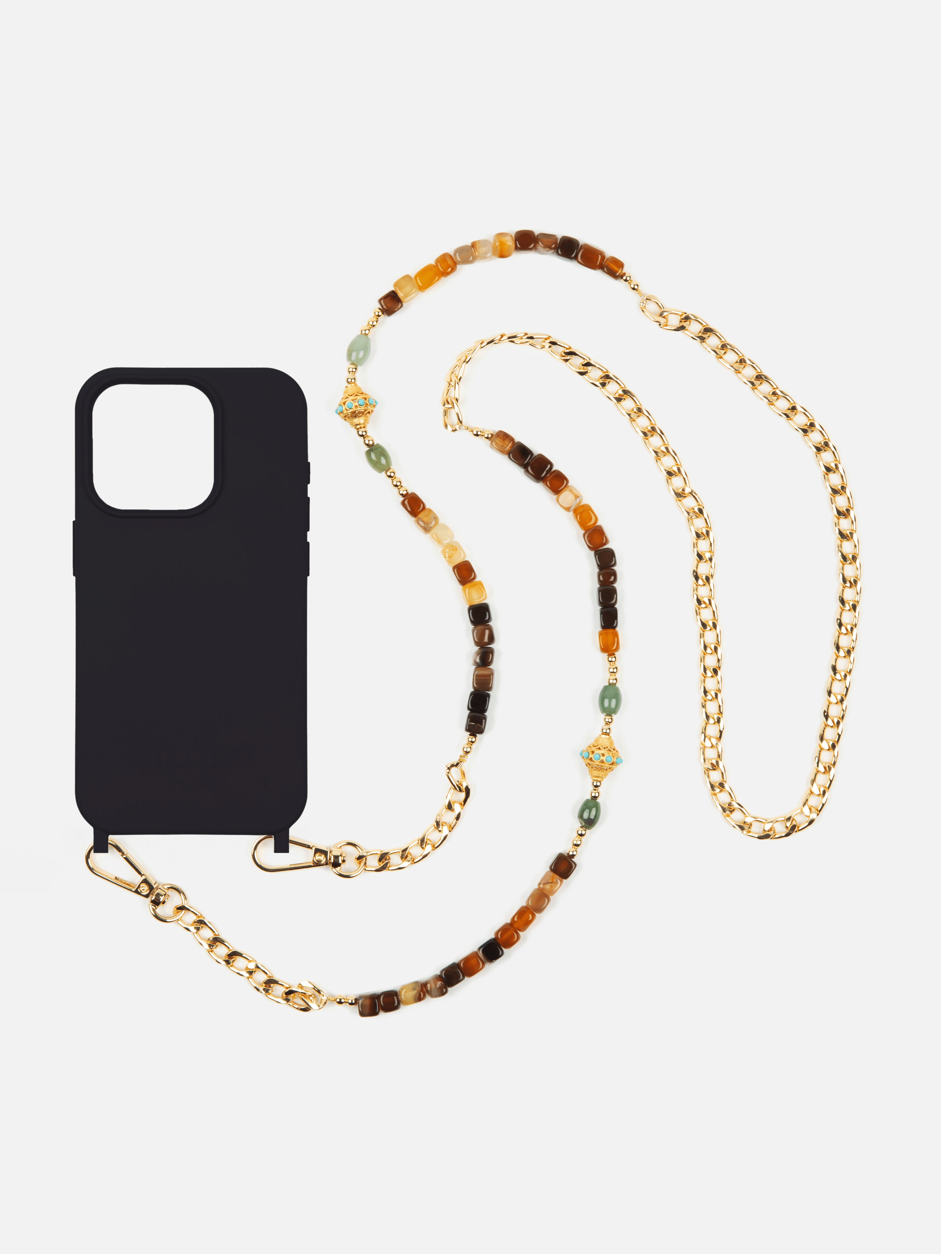 Coque Noir + Chaîne Collier JUHU Terra