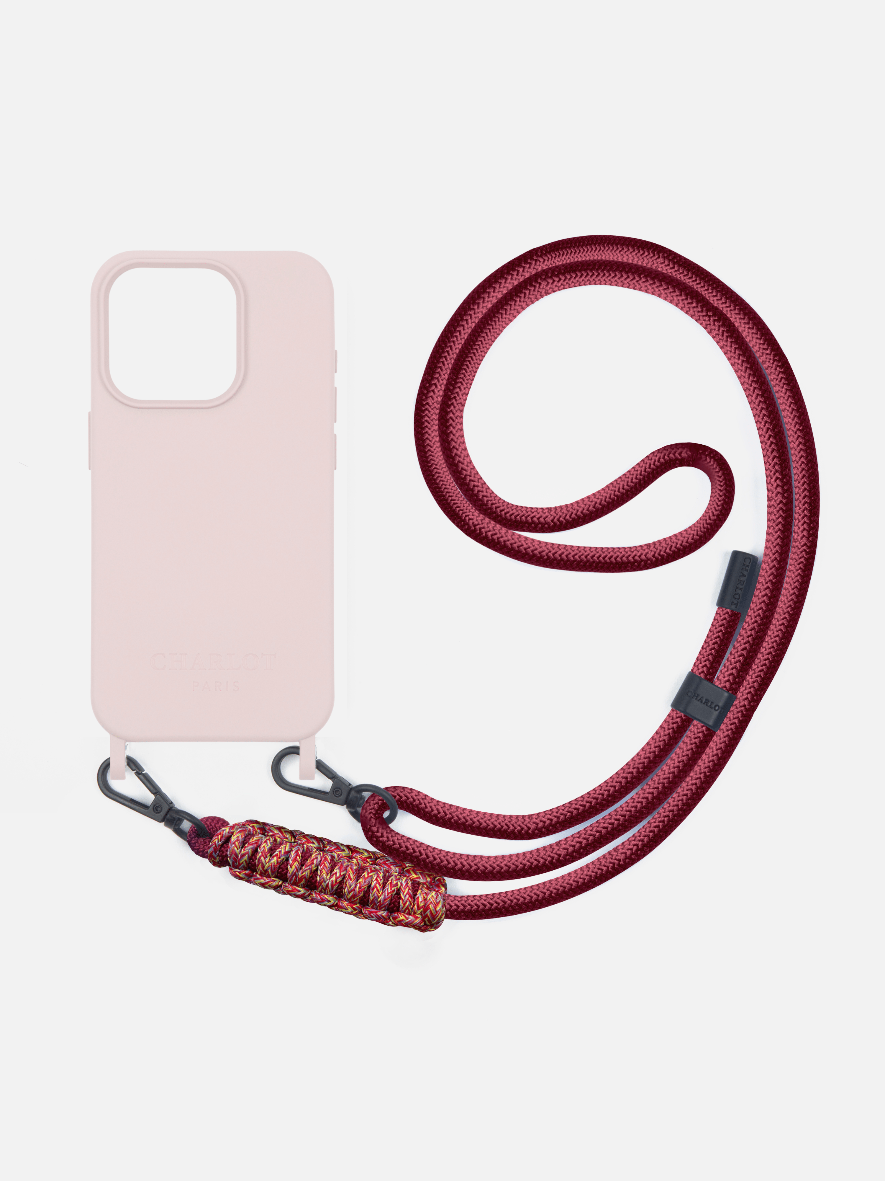 Powder Pink case + Elie Cherry cord
