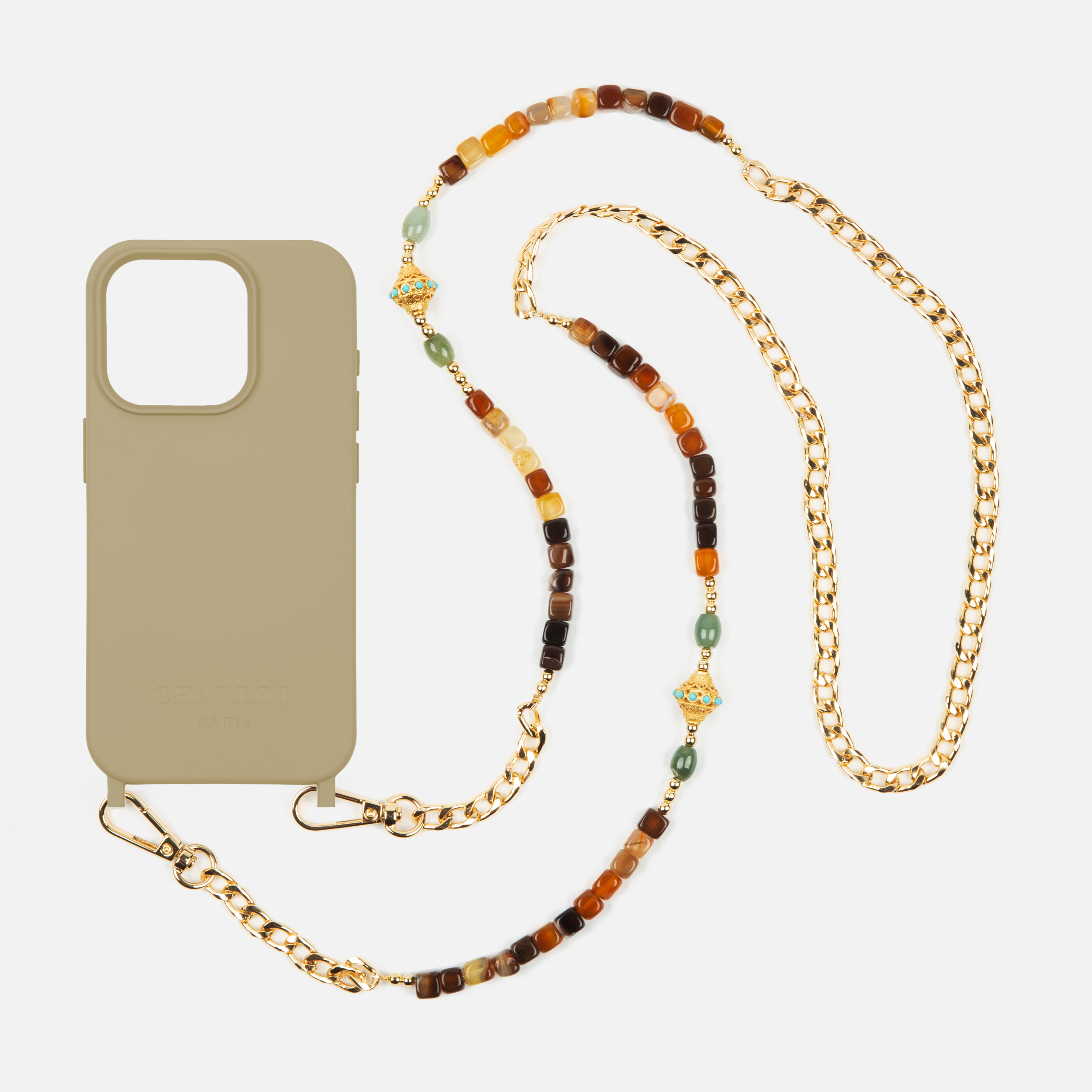 Coque Taupe + Chaîne Collier JUHU Terra