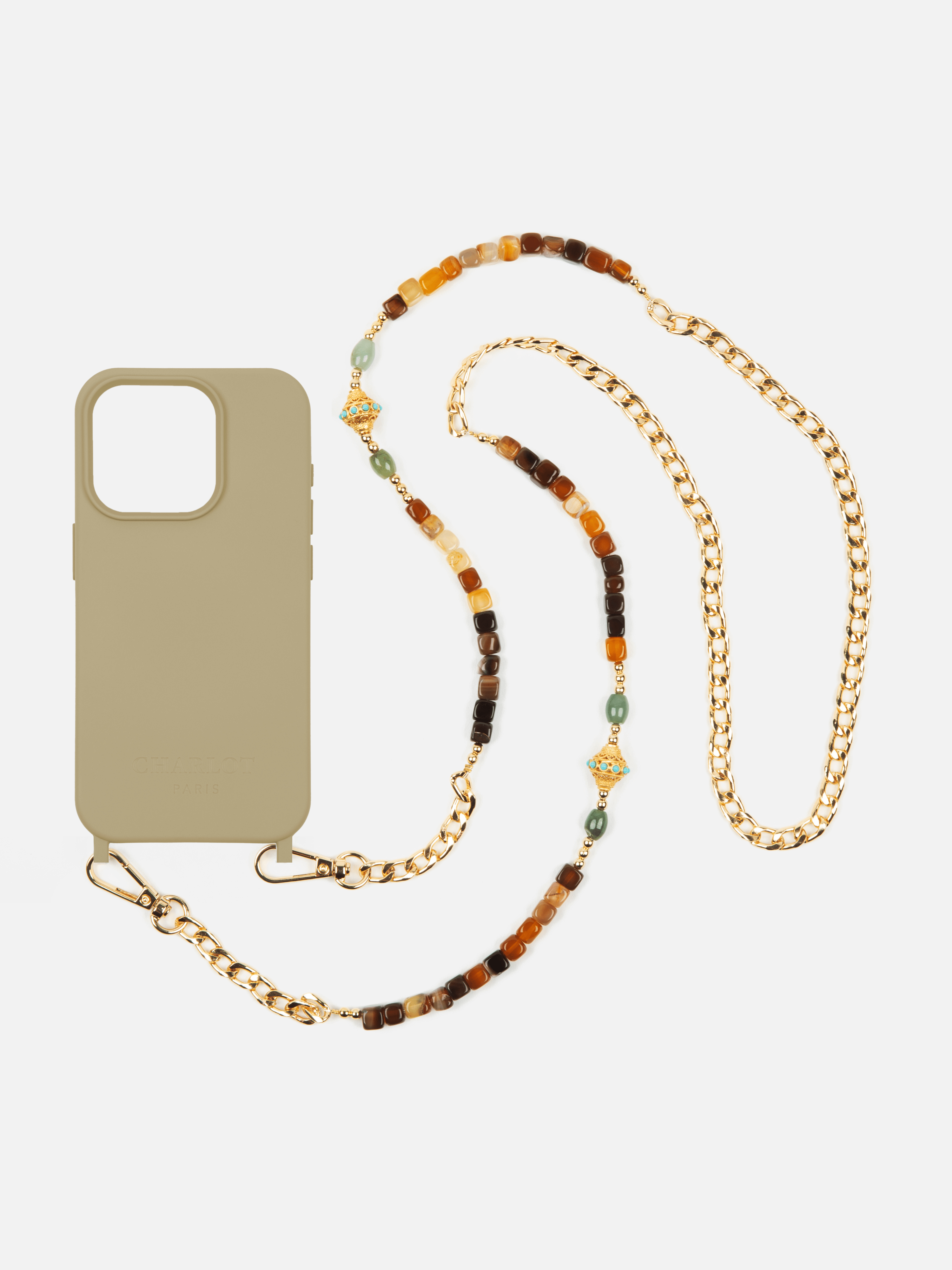Coque Taupe + Chaîne Collier JUHU Terra