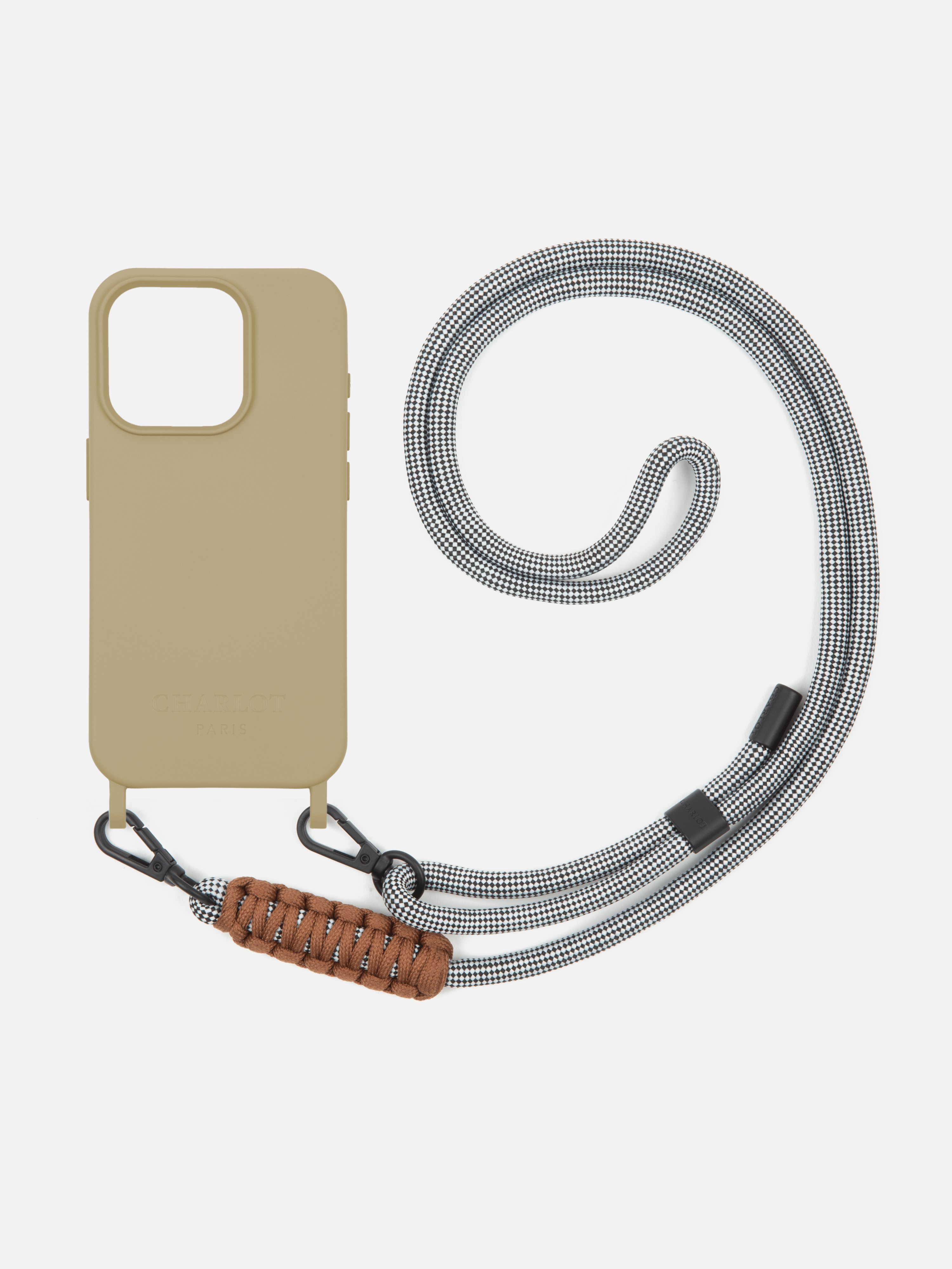 Coque Taupe + Cordon Elie Vichy