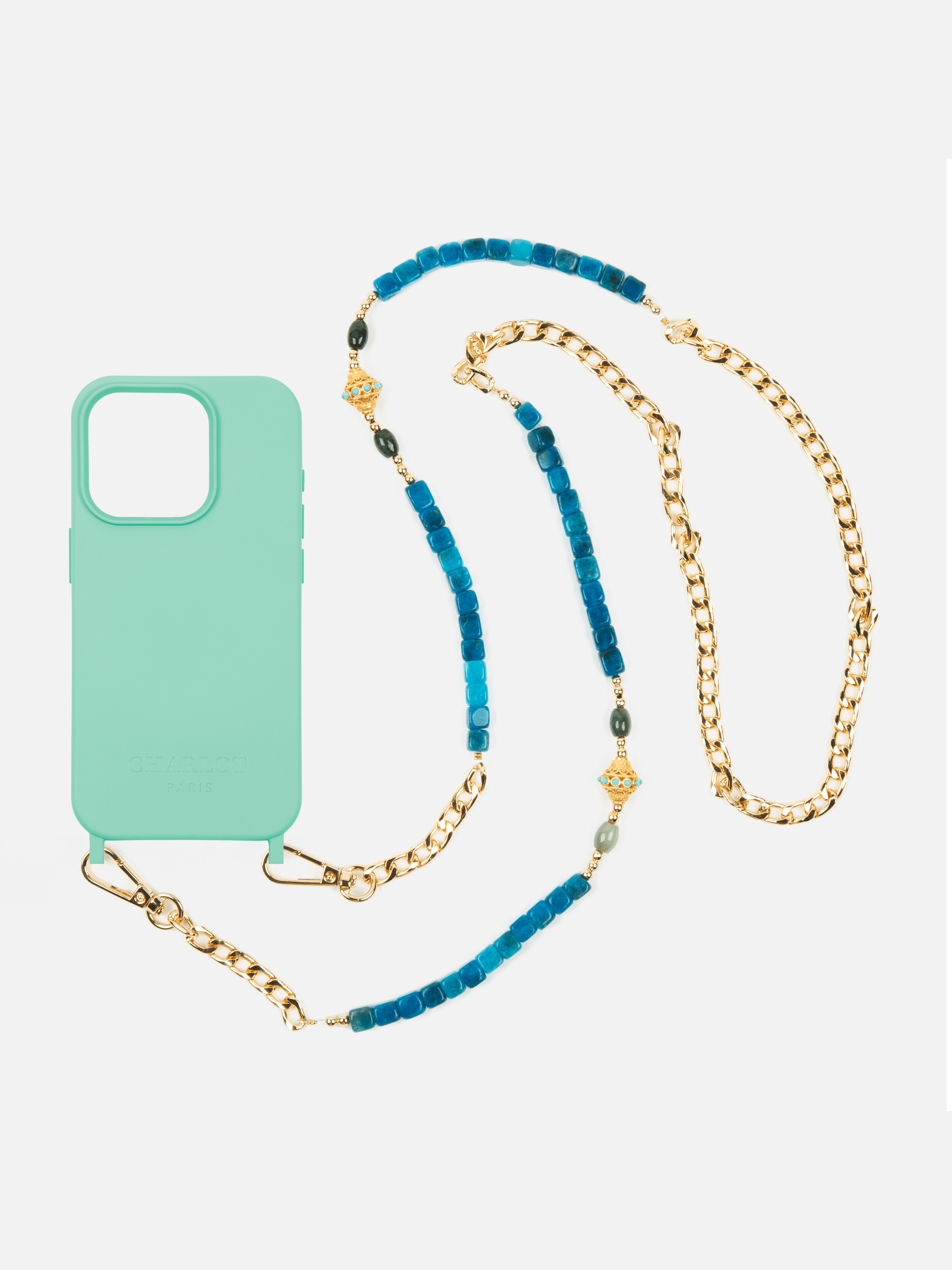 Collana con conchiglia + catena di menta JUHU Azur
