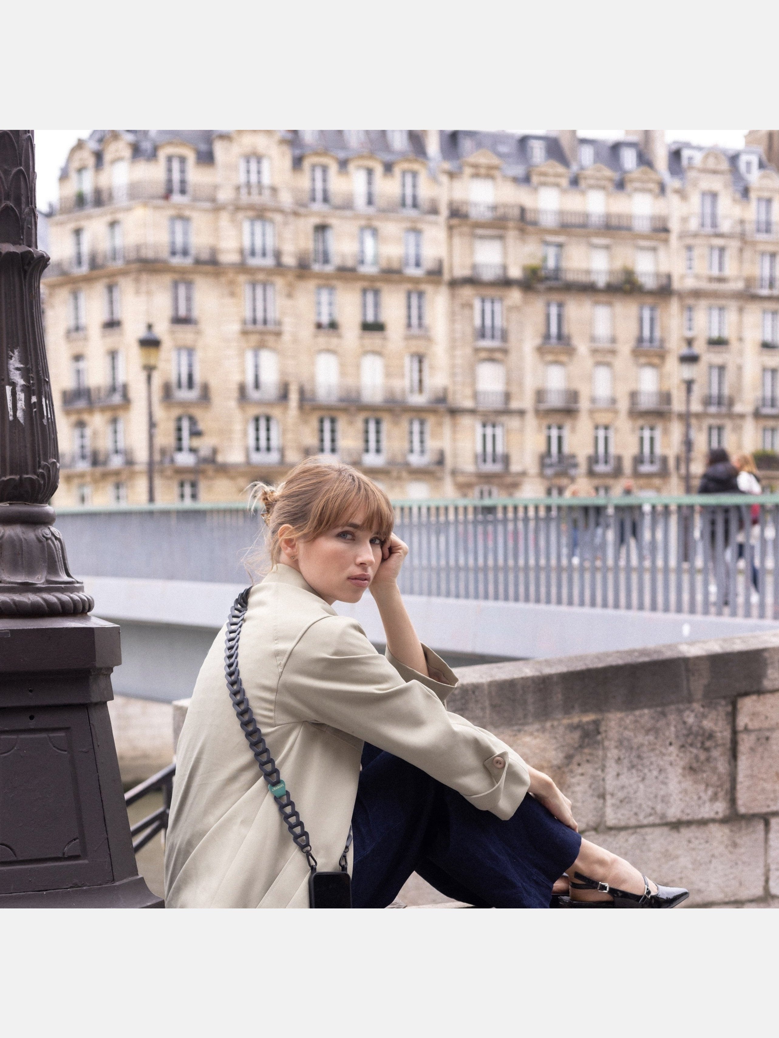 Coque Clear + Mel Cuir Long Bleu Nuit