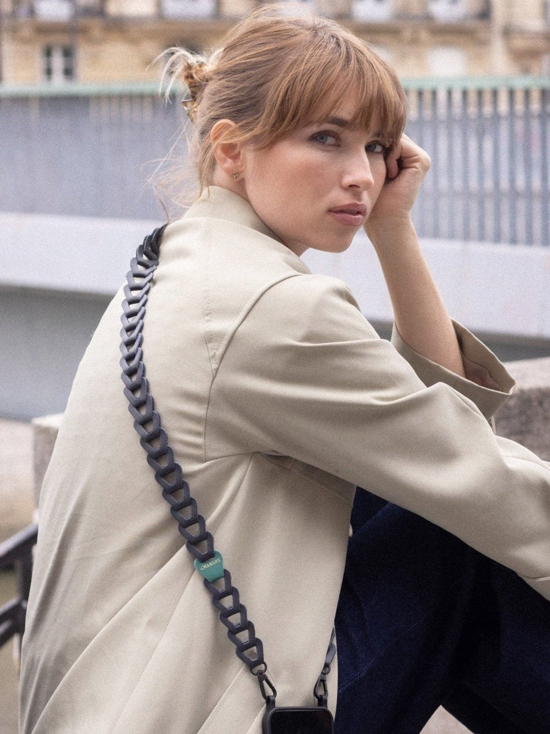 Coque Clear + Mel Cuir Long Bleu Nuit