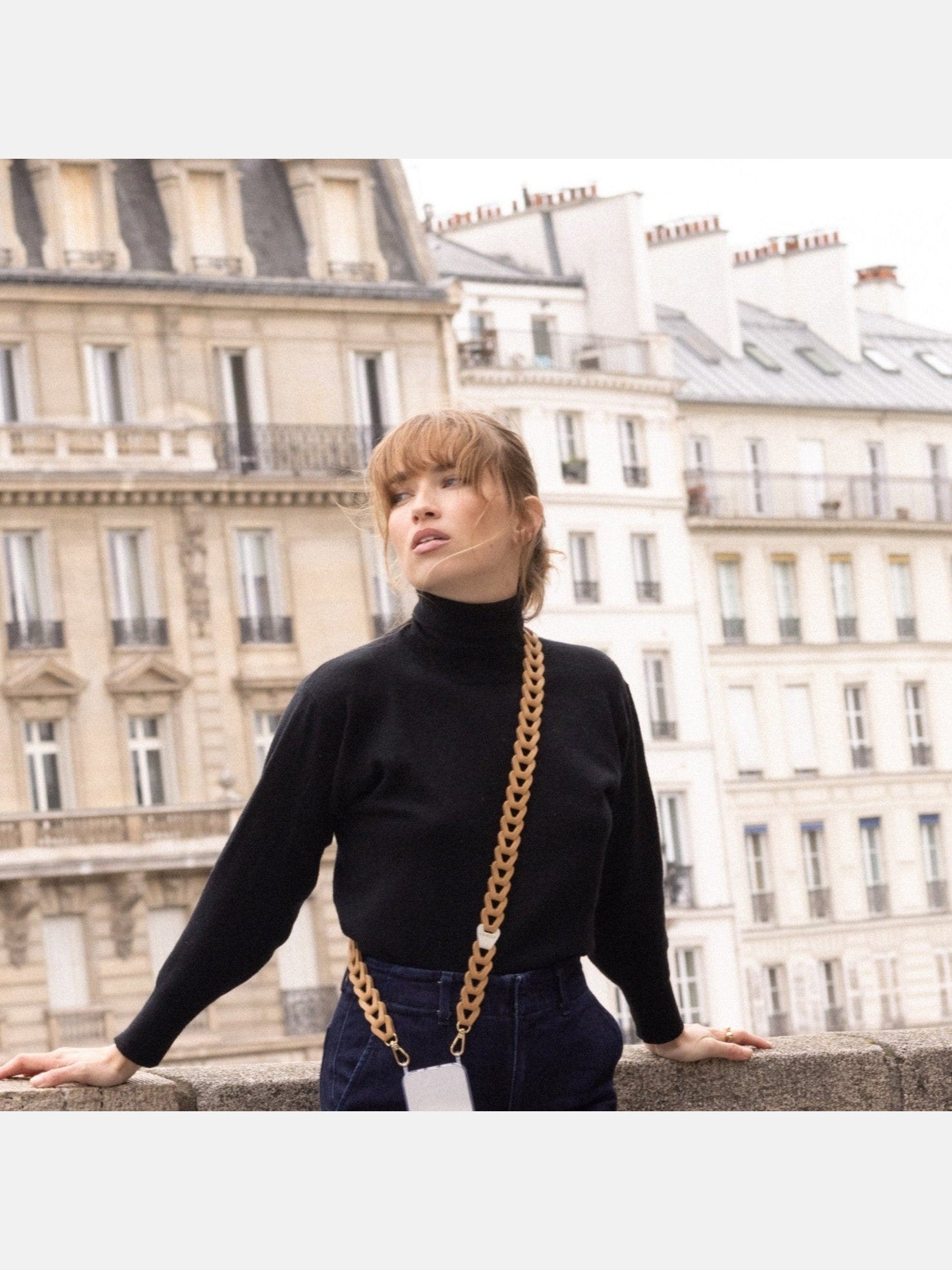 Coque Taupe + Mel Cuir Long Camel