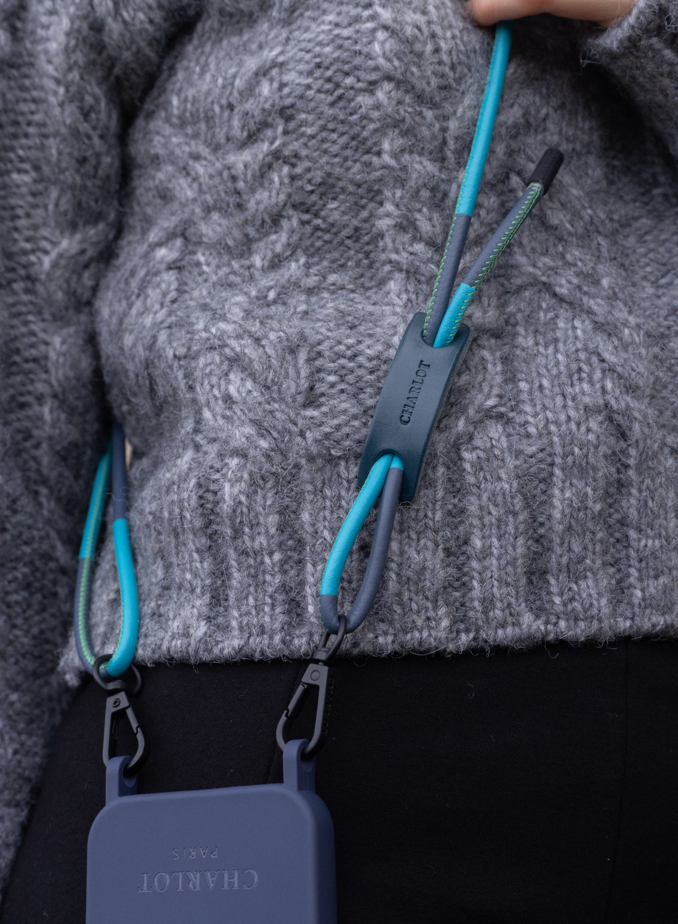 Coque Navy Blue + Noga Cuir Océan