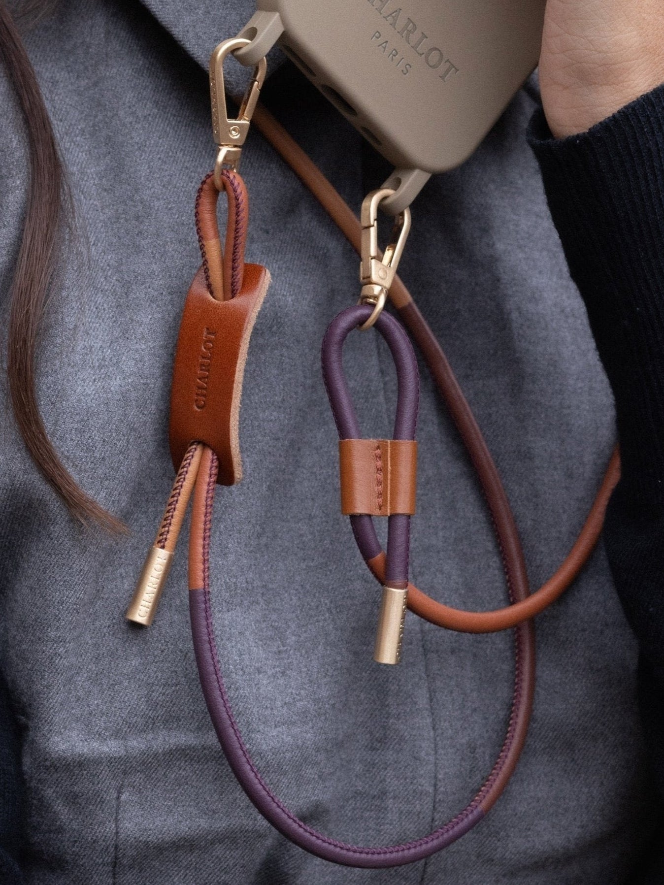 Coque Clear + Noga Cuir Cognac