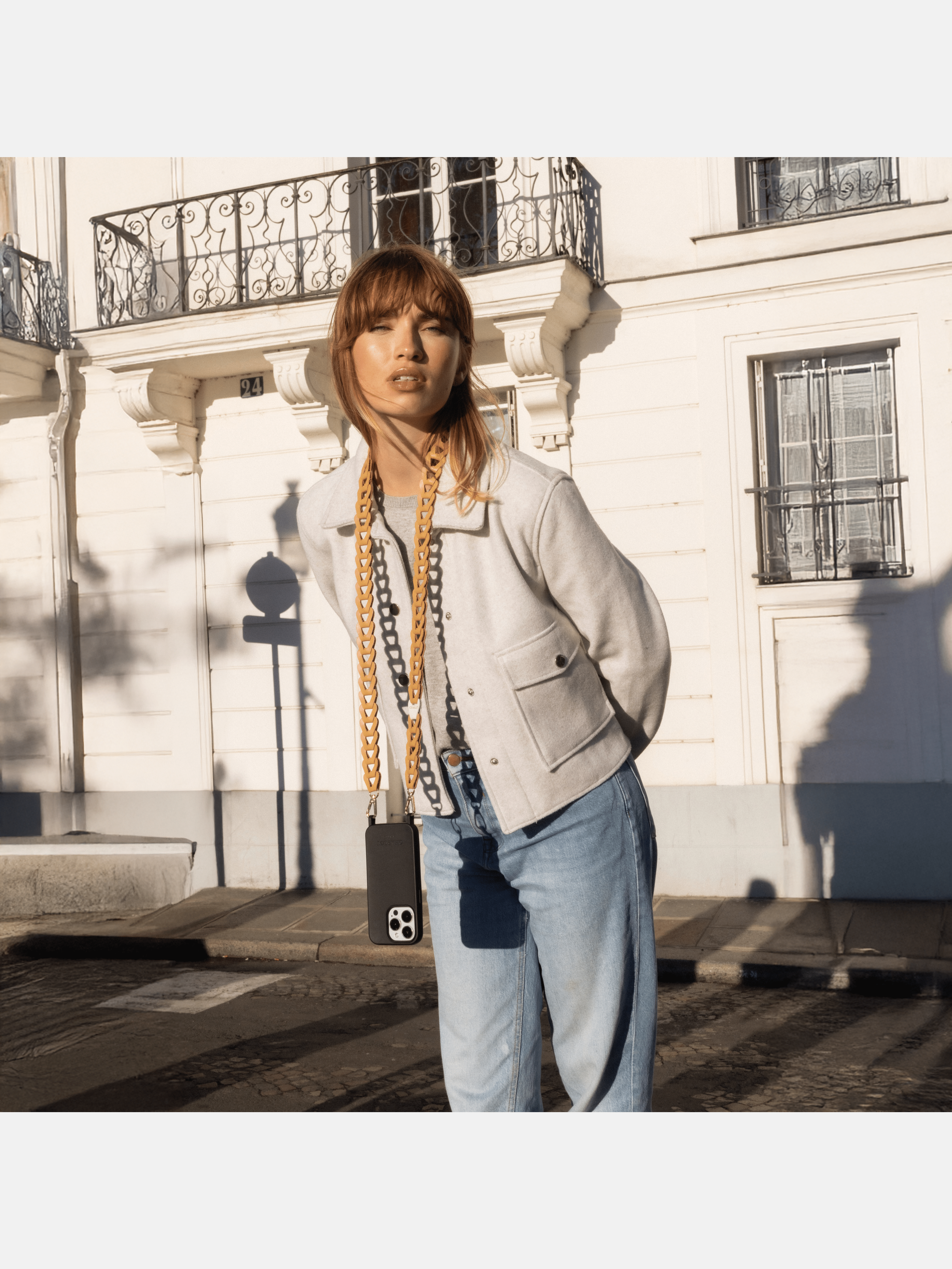 Coque Noir + Mel Cuir Long Camel