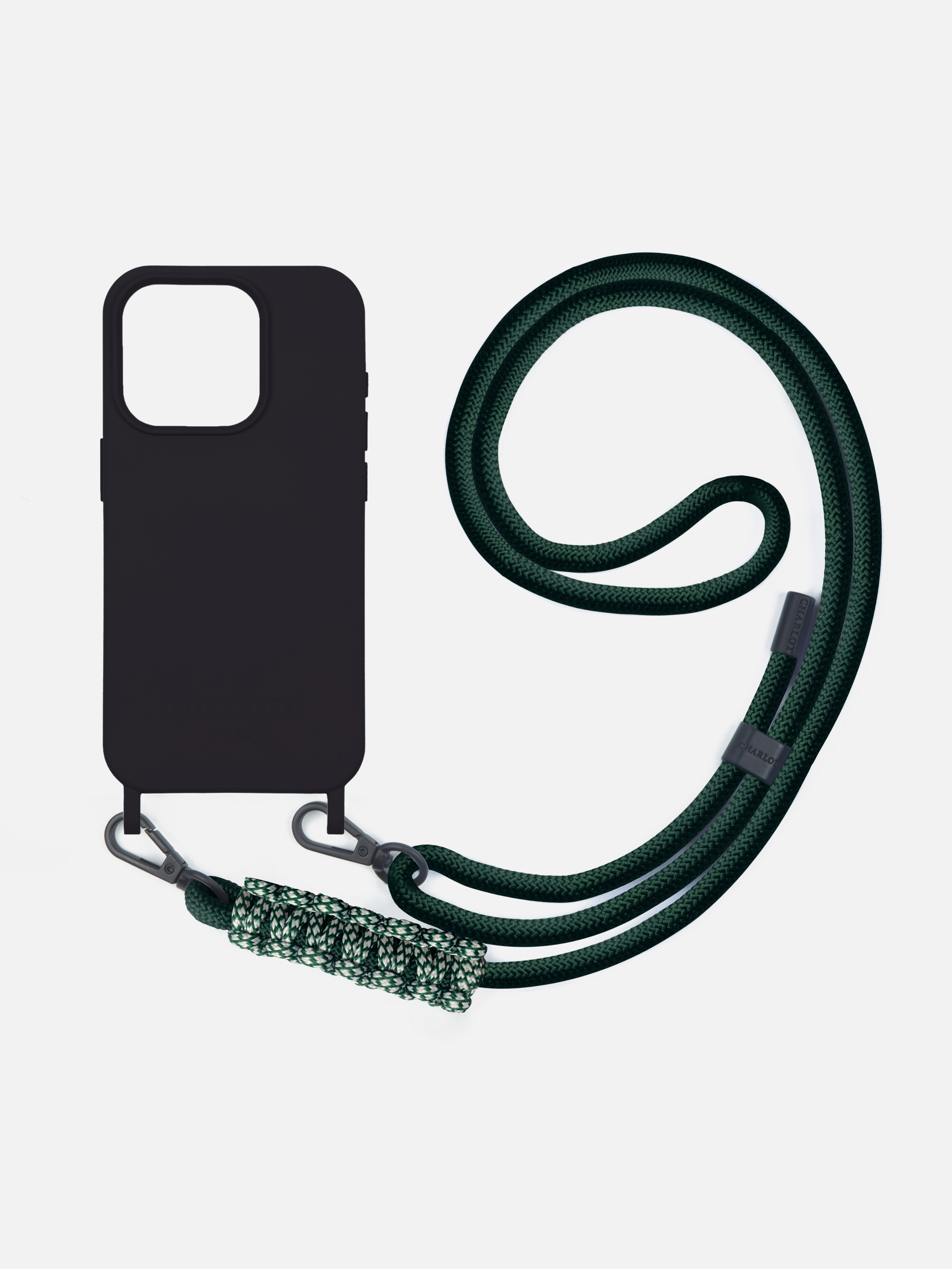 Coque Noir + Cordon Elie Basil