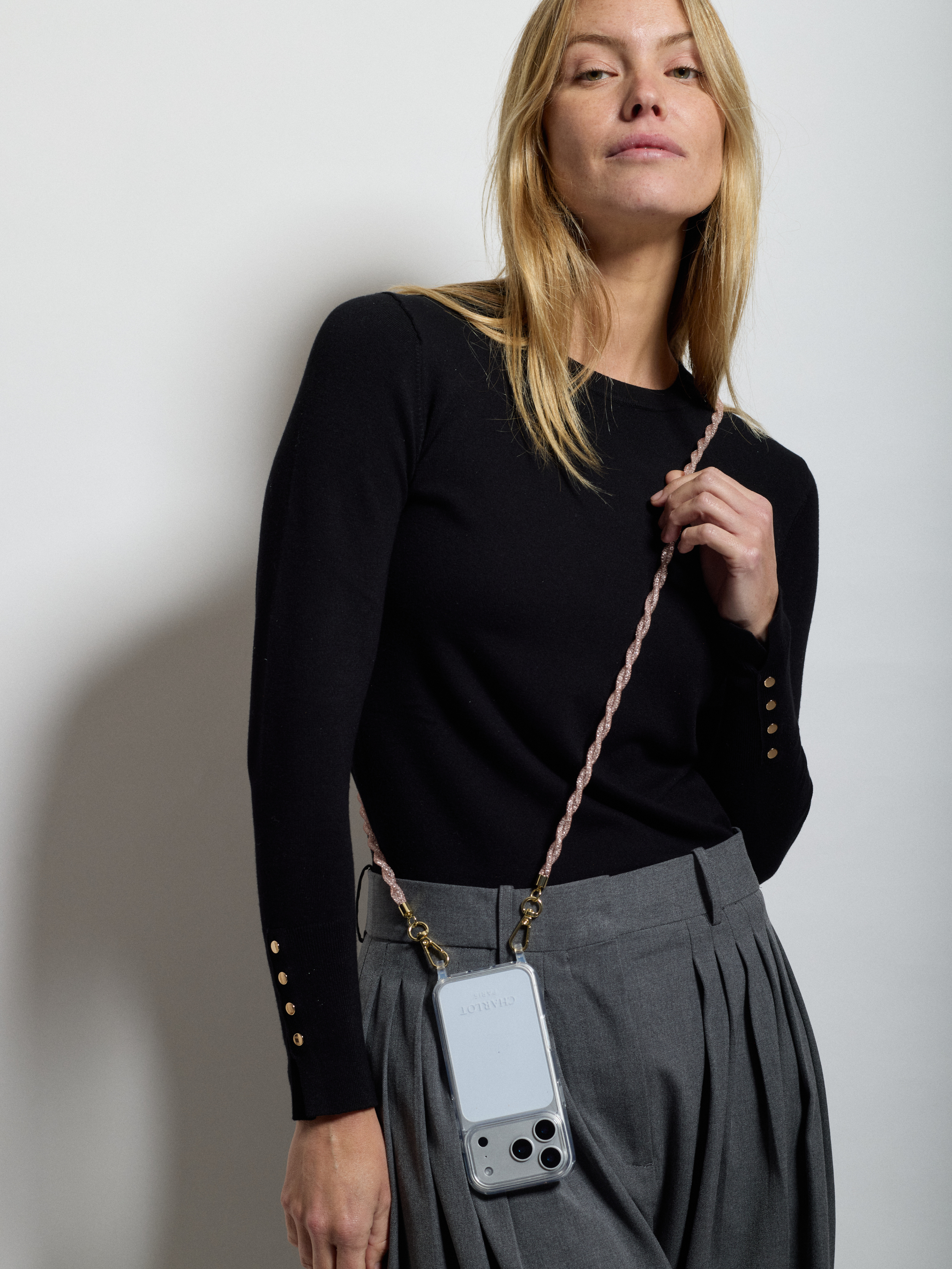 Coque Powder Pink + Mia Strass Rose