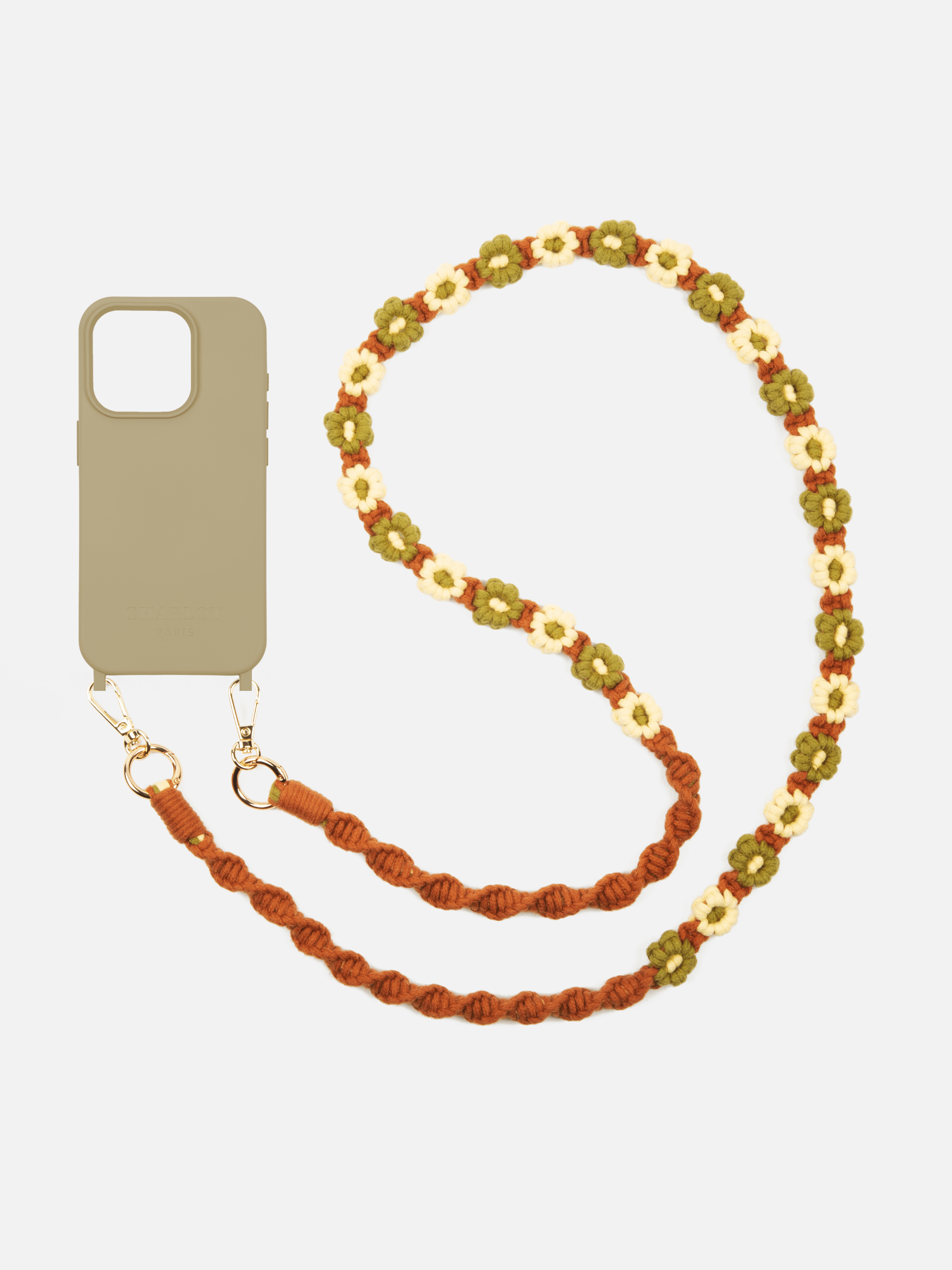 Taupe Shell + Khaki Flower Braid