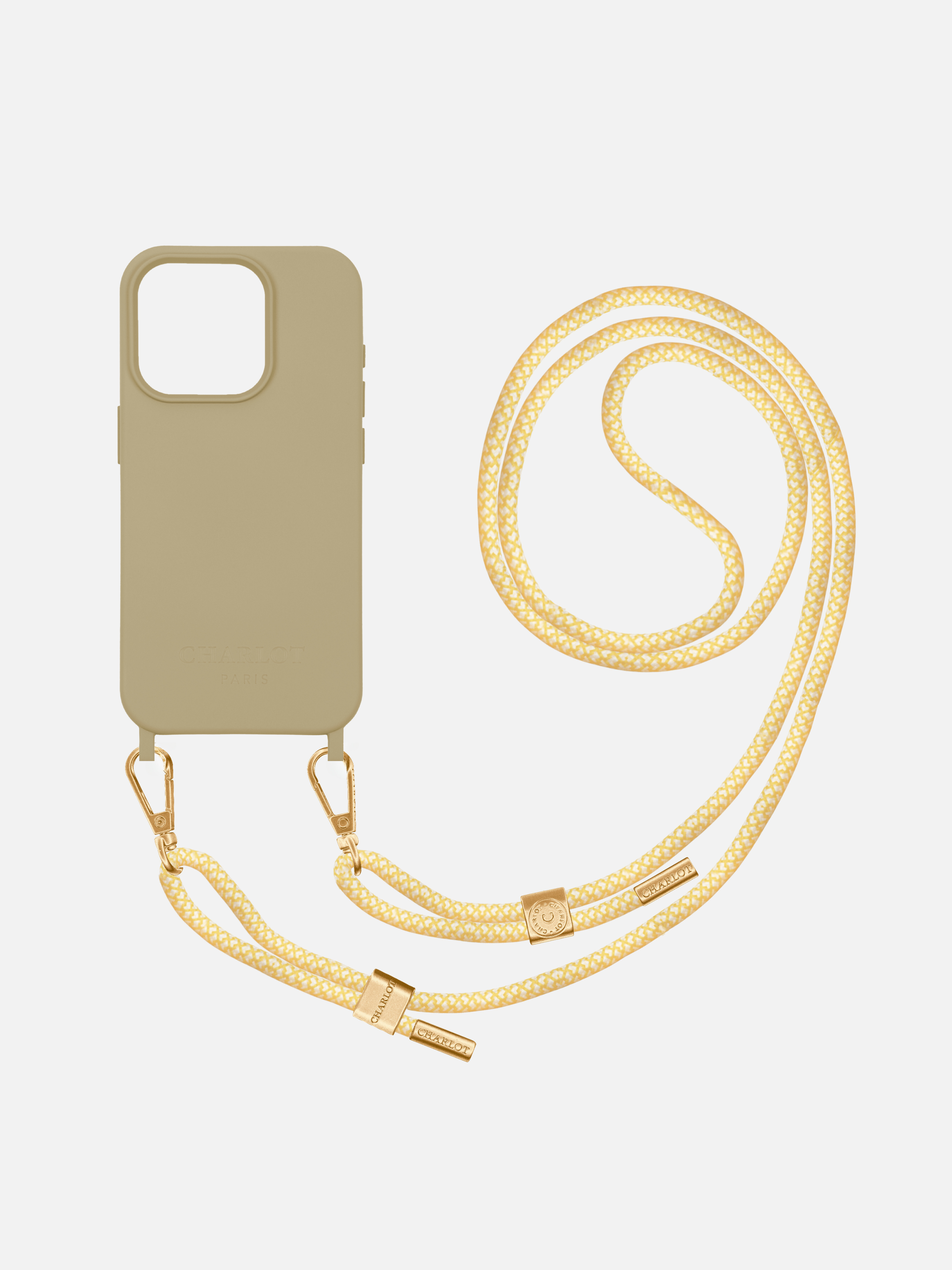 Coque Taupe + Cordon Signature Python