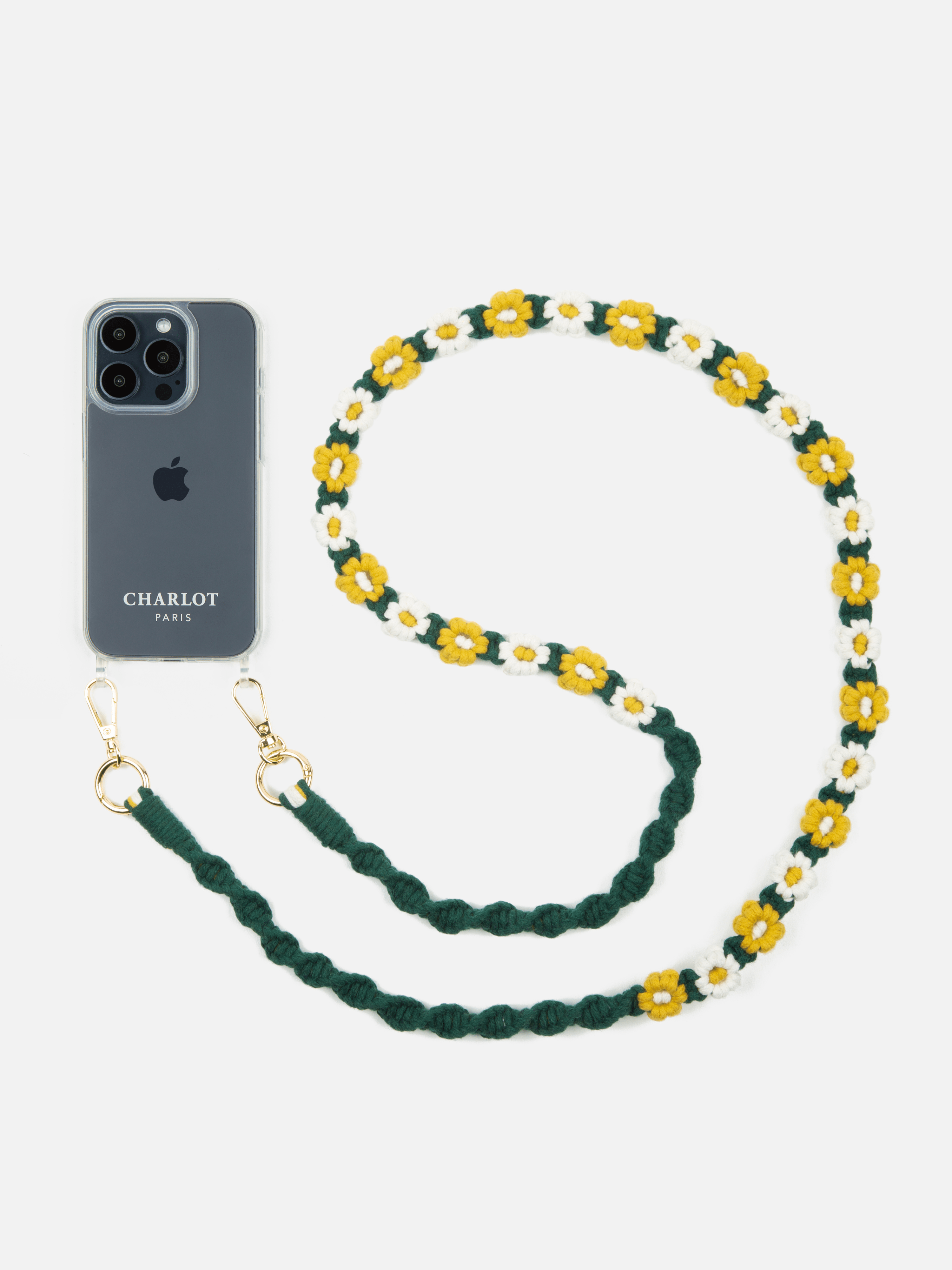 Clear Case + Braided Yellow Flower