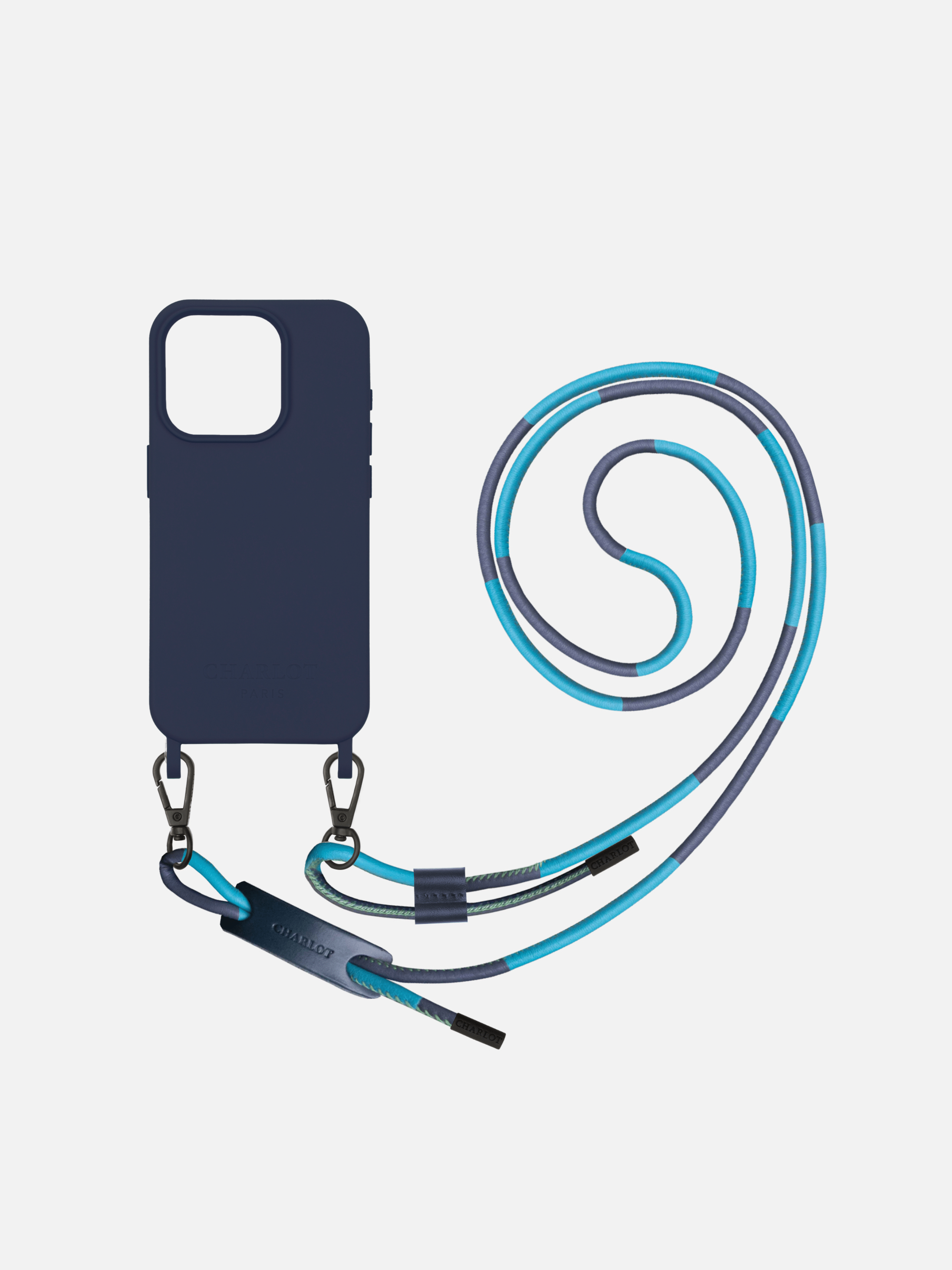 Custodia in pelle blu navy + Noga Ocean