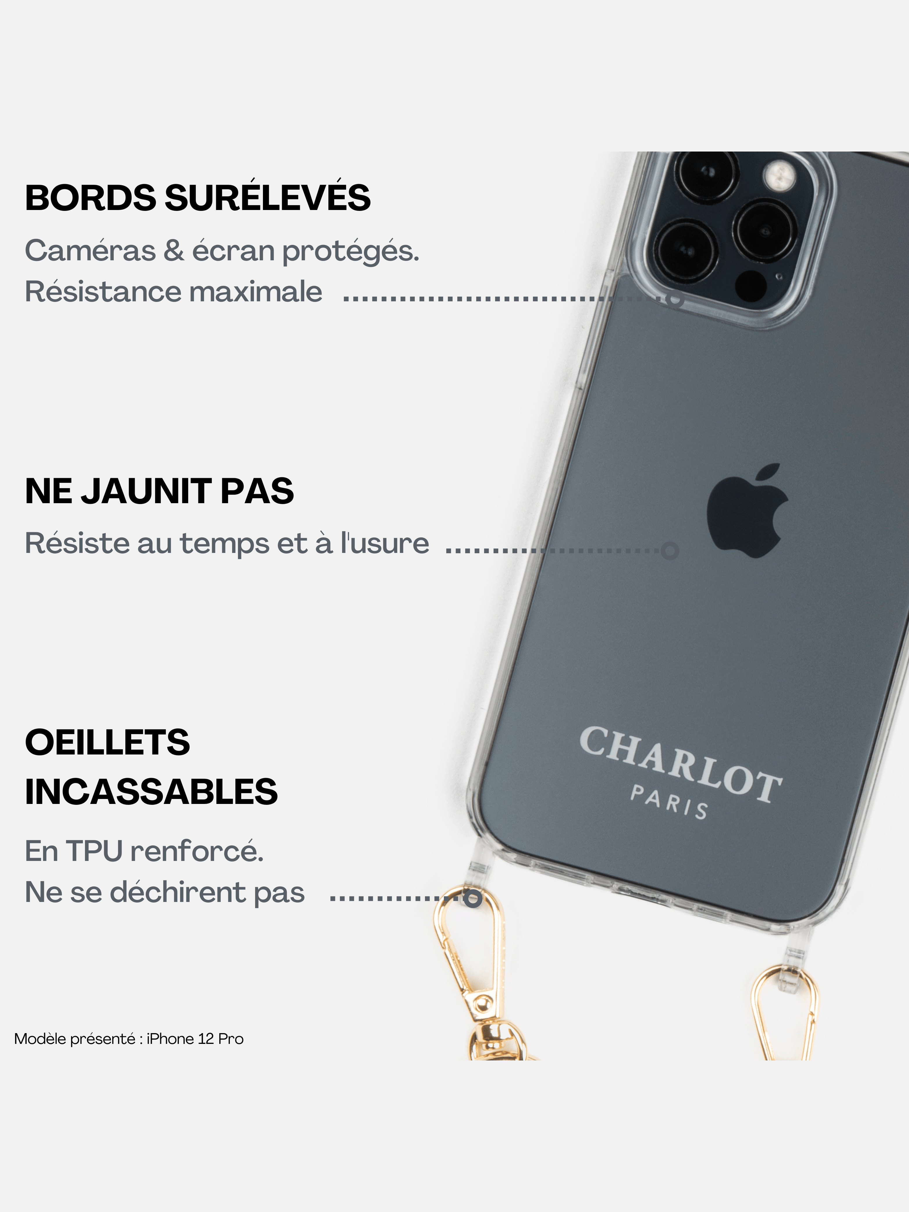 Coque Clear + Lanière Burning Sand