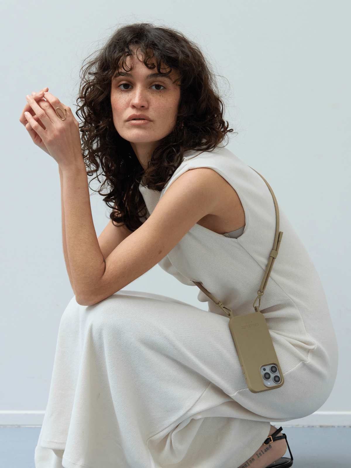 Taupe Detachable Phone Strap