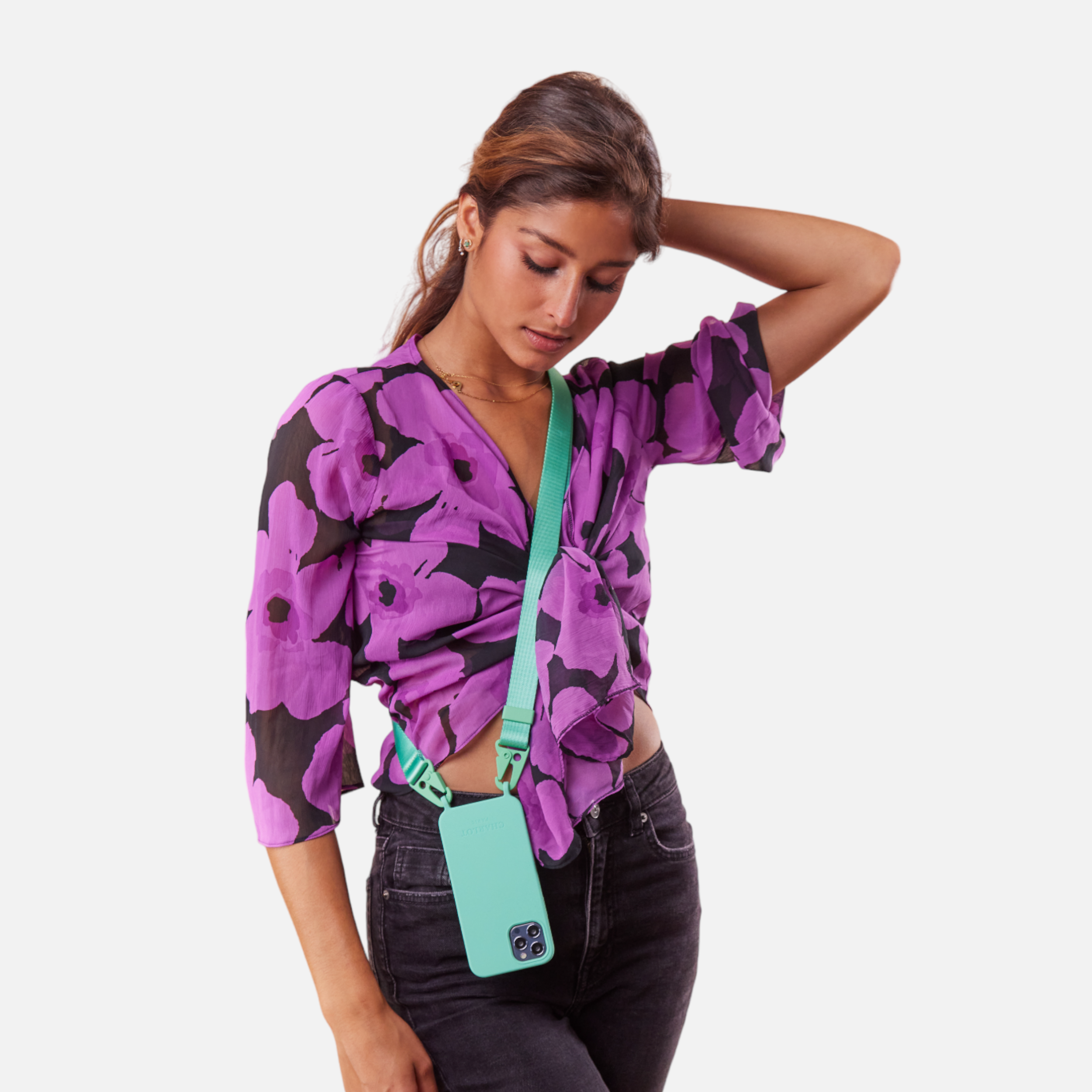 Coque Silicone Mint + Lanière