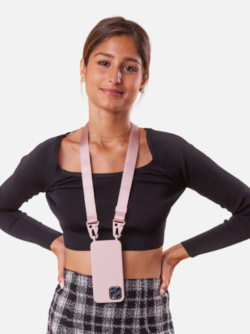 Powder Pink Silicone Case + Lanyard