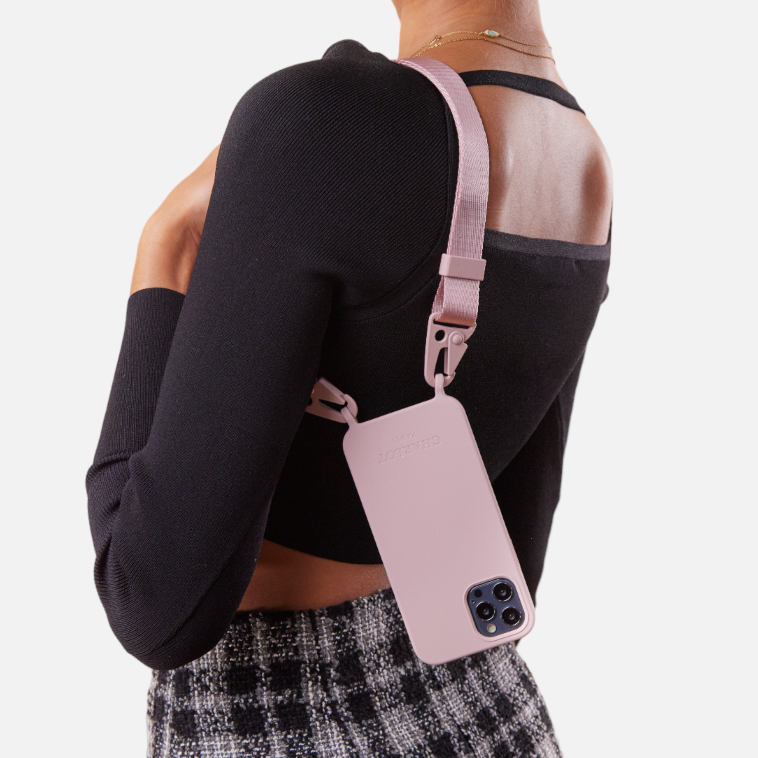 Powder Pink Silicone Case + Lanyard
