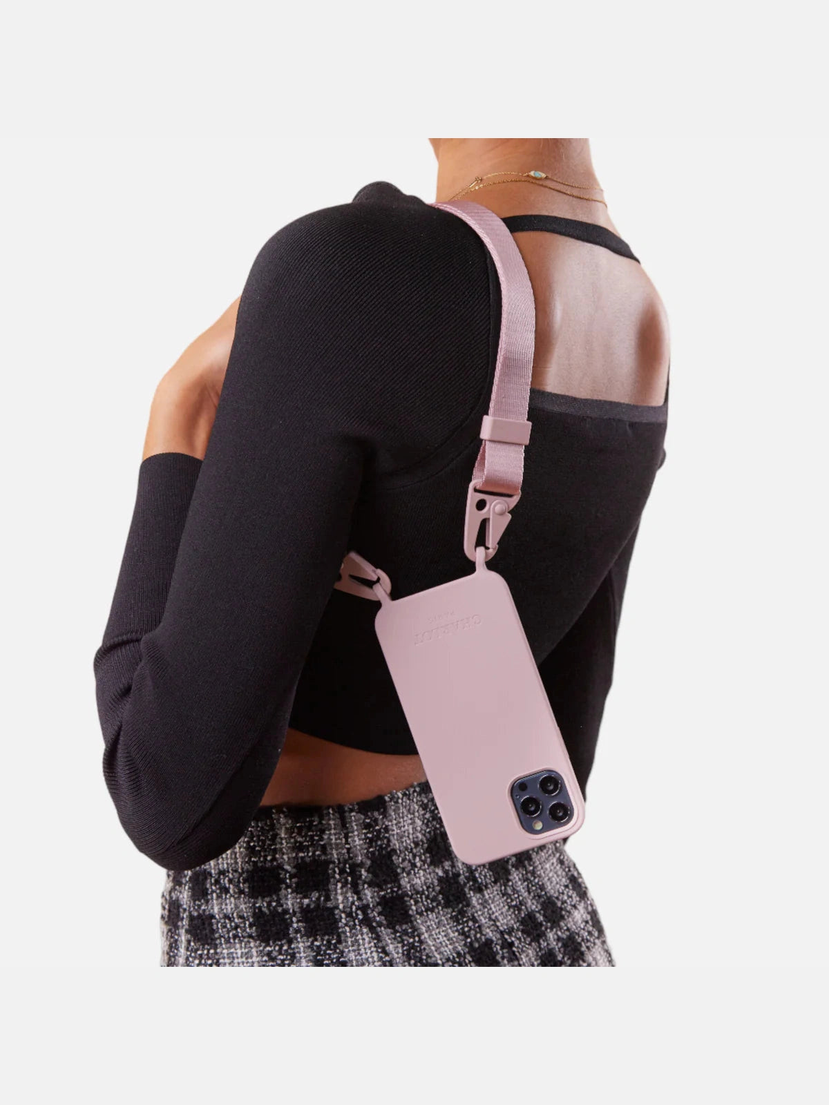 Coque Silicone Powder Pink + Lanière