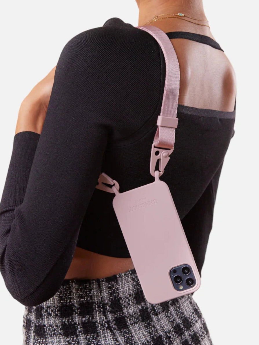 Powder Pink Silicone Case + Lanyard