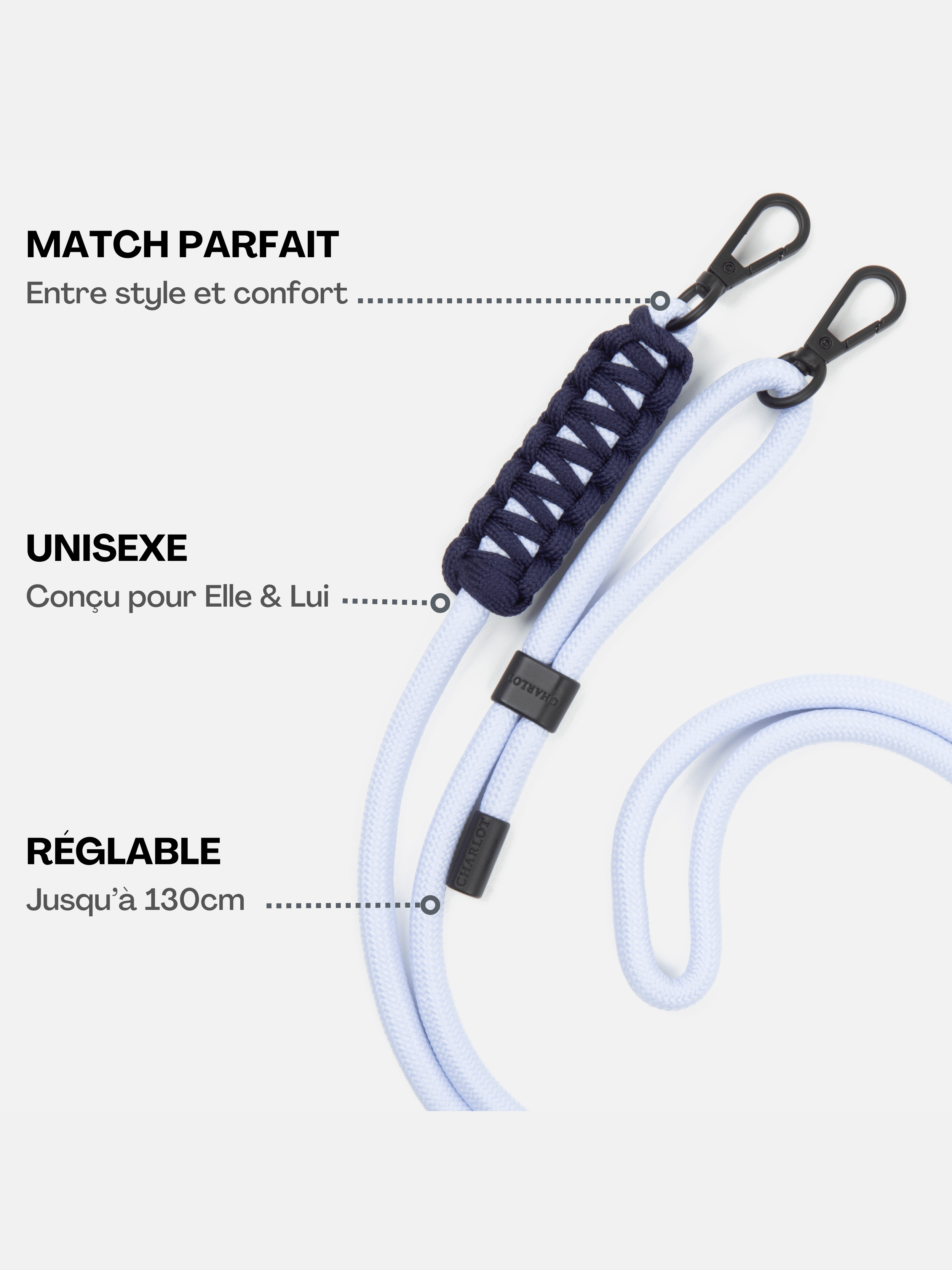 Custodia trasparente + cordino Elie Lavanda