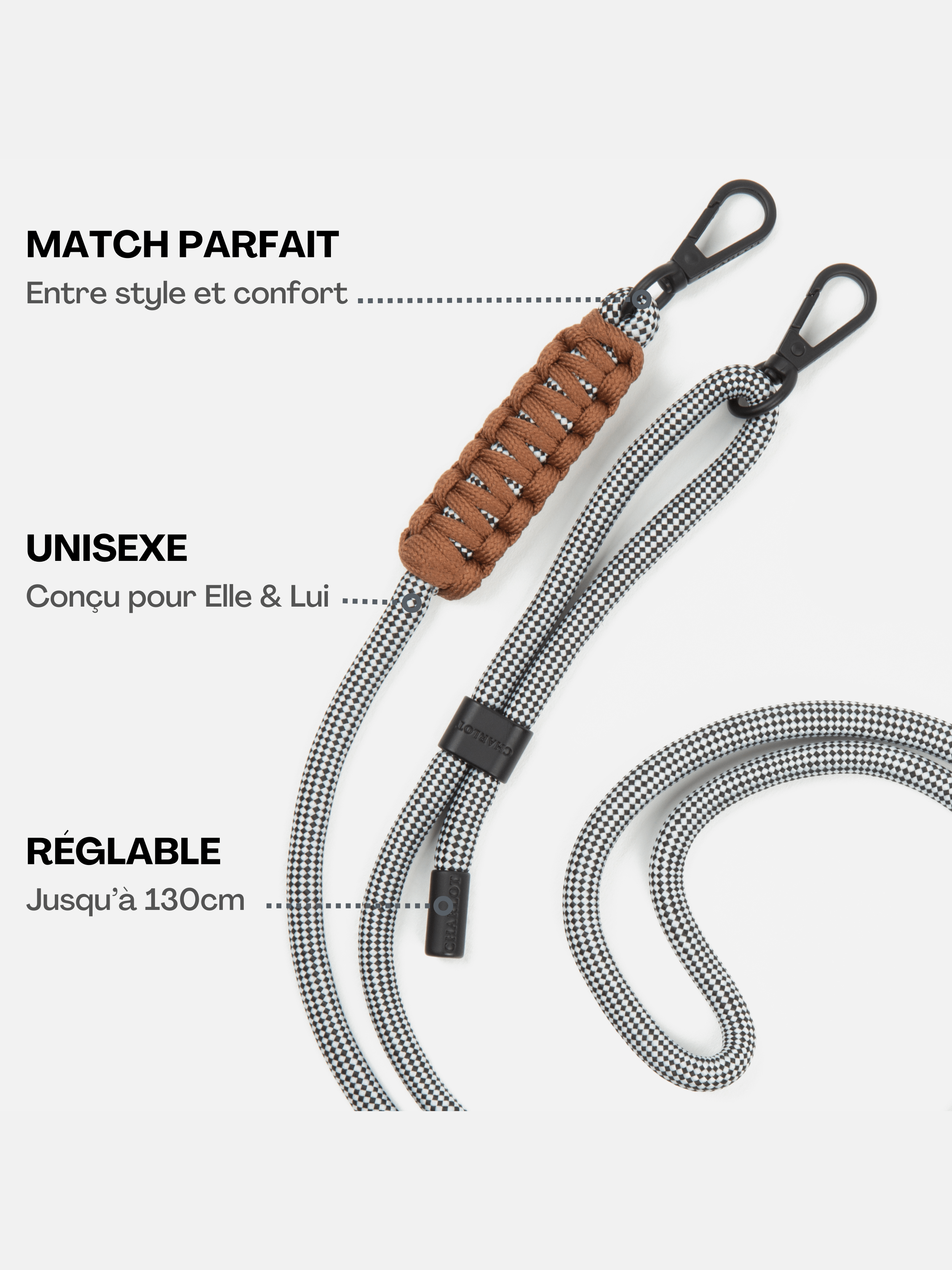 Coque Powder Pink + Cordon Elie Vichy