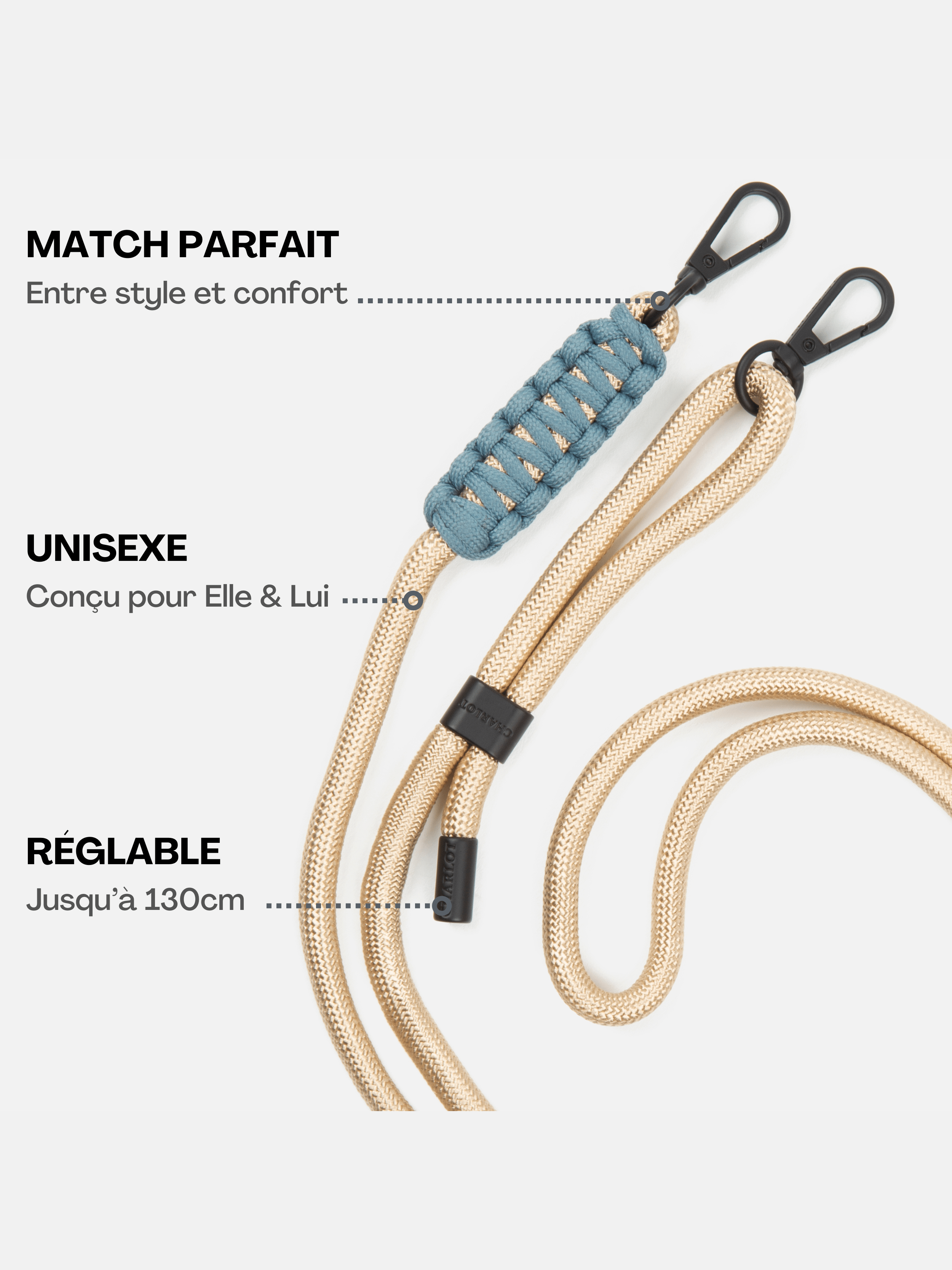 Custodia color talpa + cordoncino di zibellino Elie