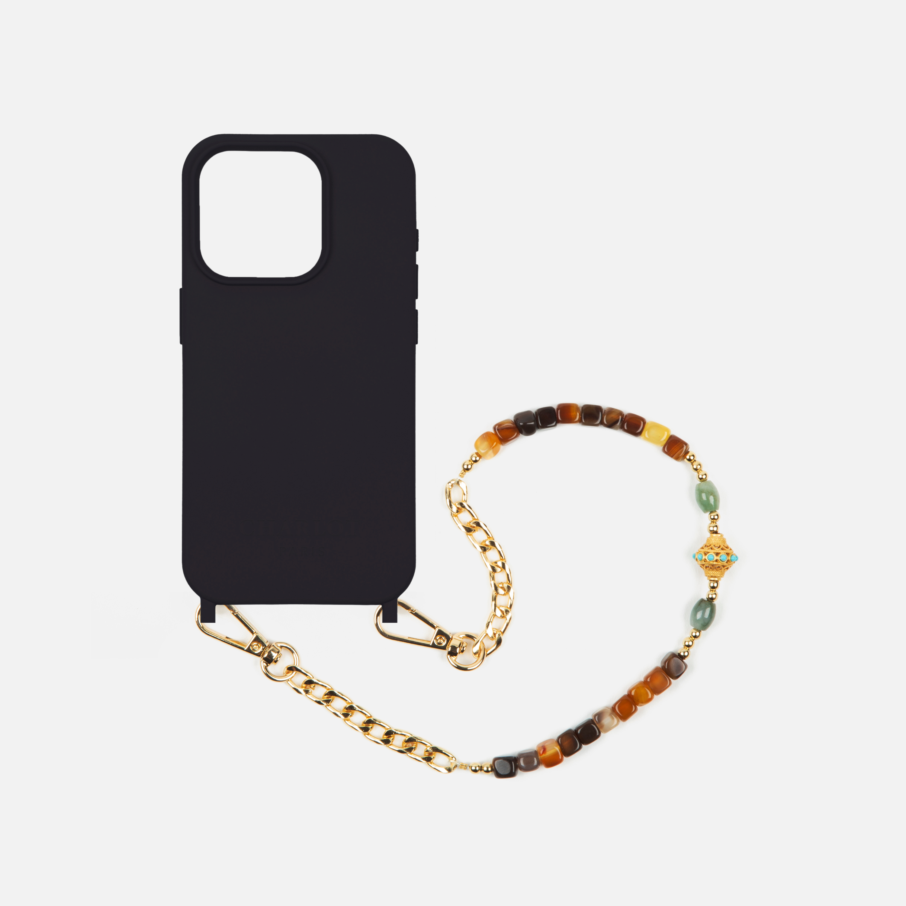 Coque Noir + Chaîne Collier JUHU Court Terra