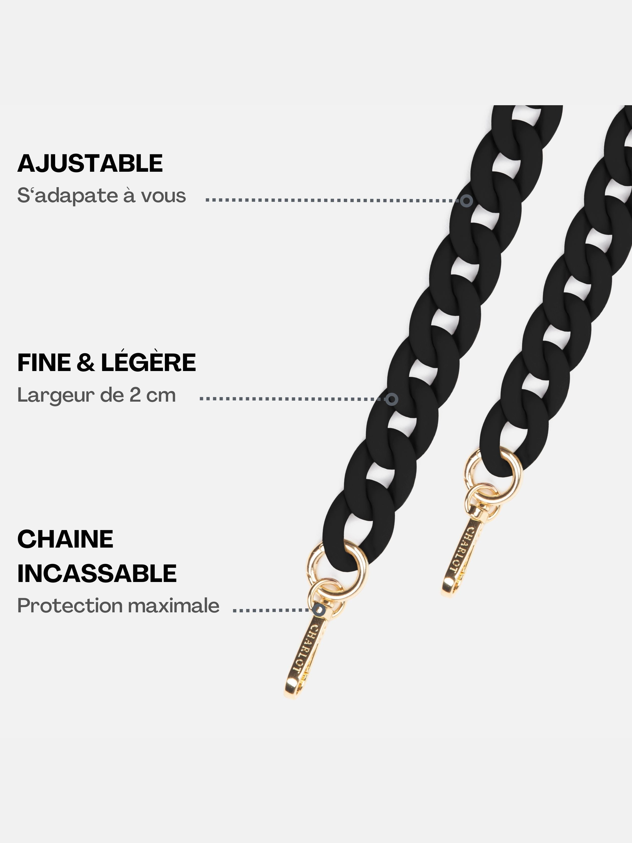 Clear Case + Ella Fine Black Chain