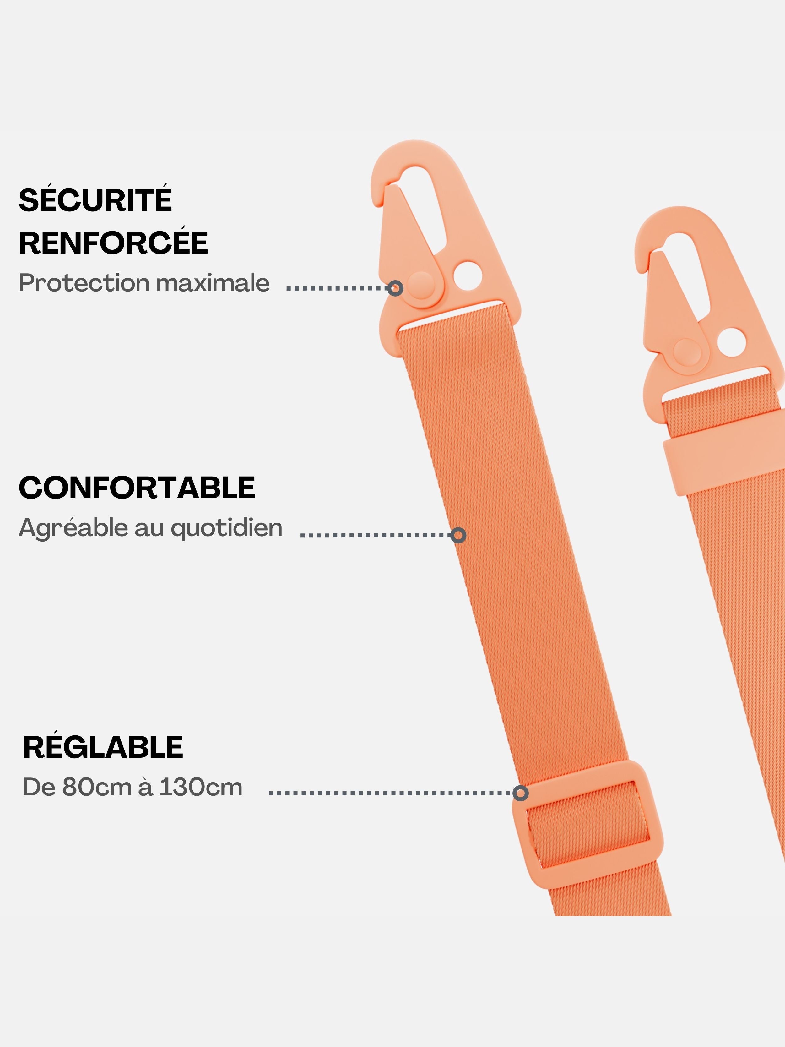 Coque Clear + Lanière Burning Sand