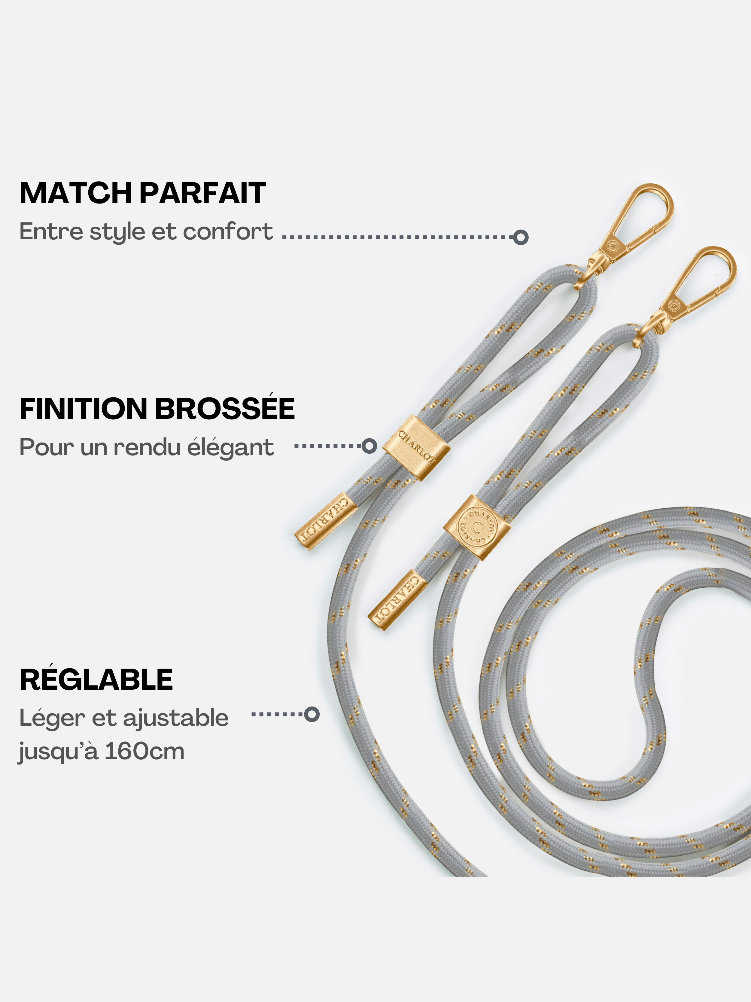 Coque Powder Pink + Cordon Signature Stellar