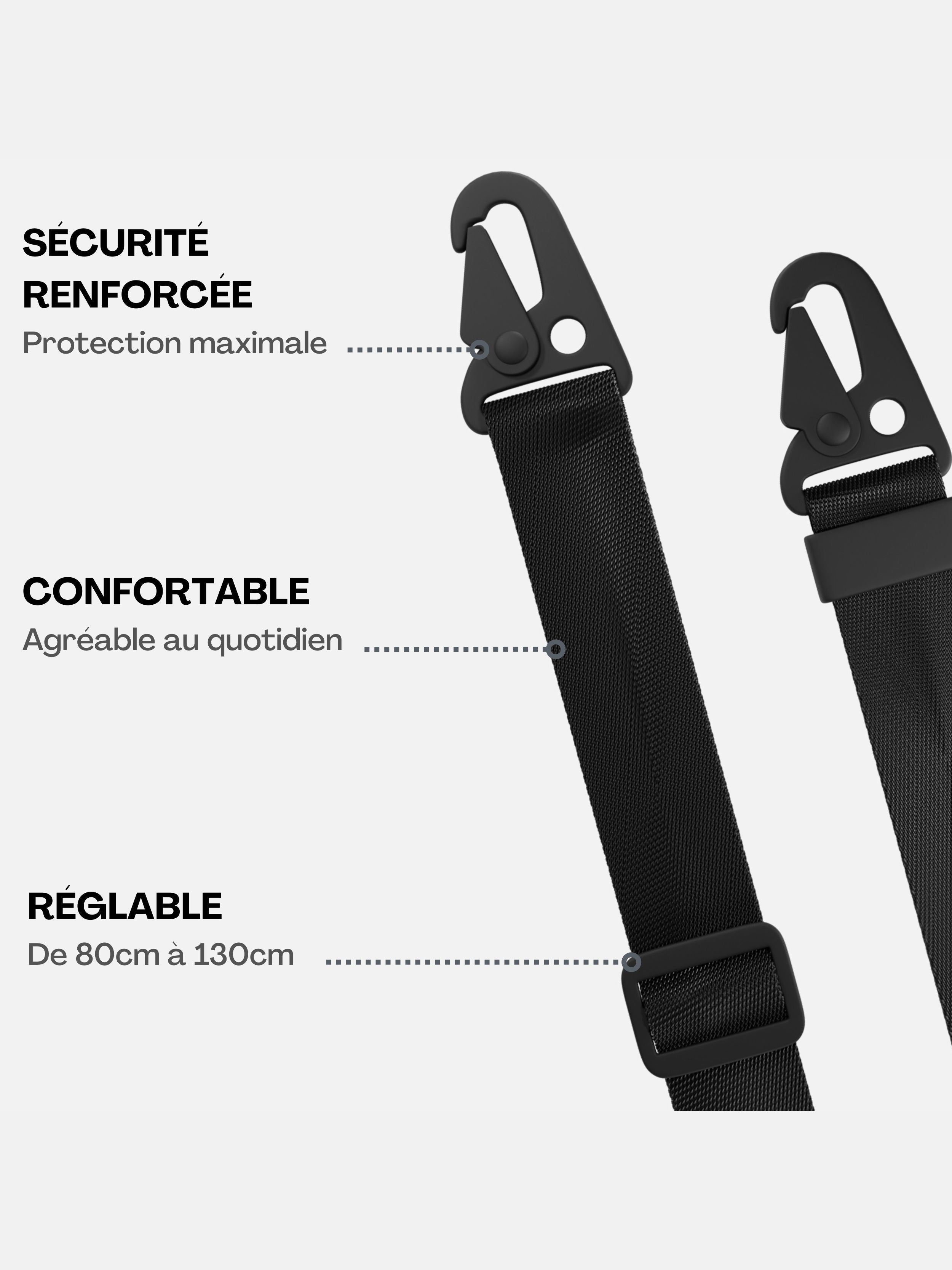 Coque Clear + Lanière Noire