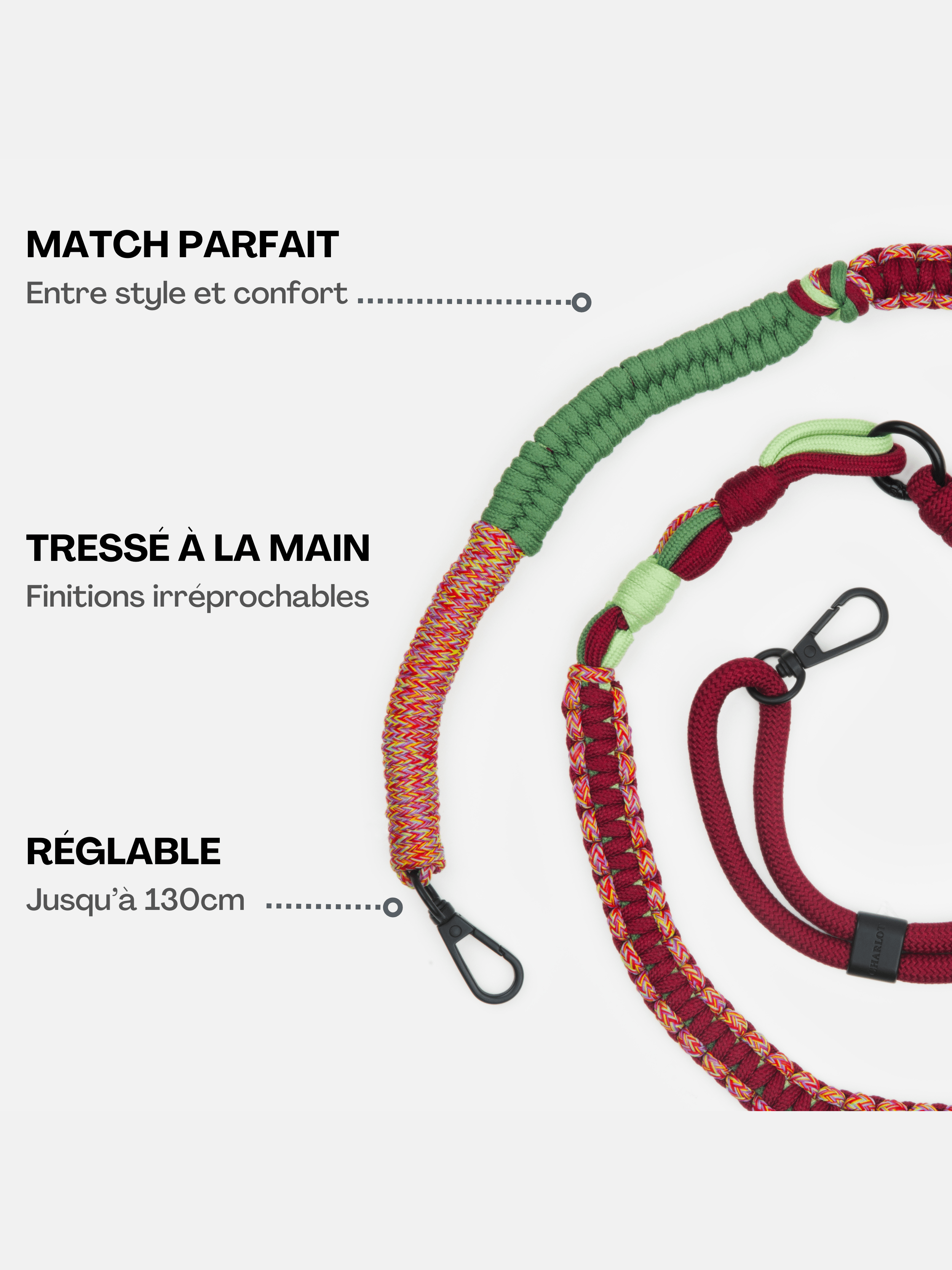 Coque Clear + Bandoulière Twist Cherry