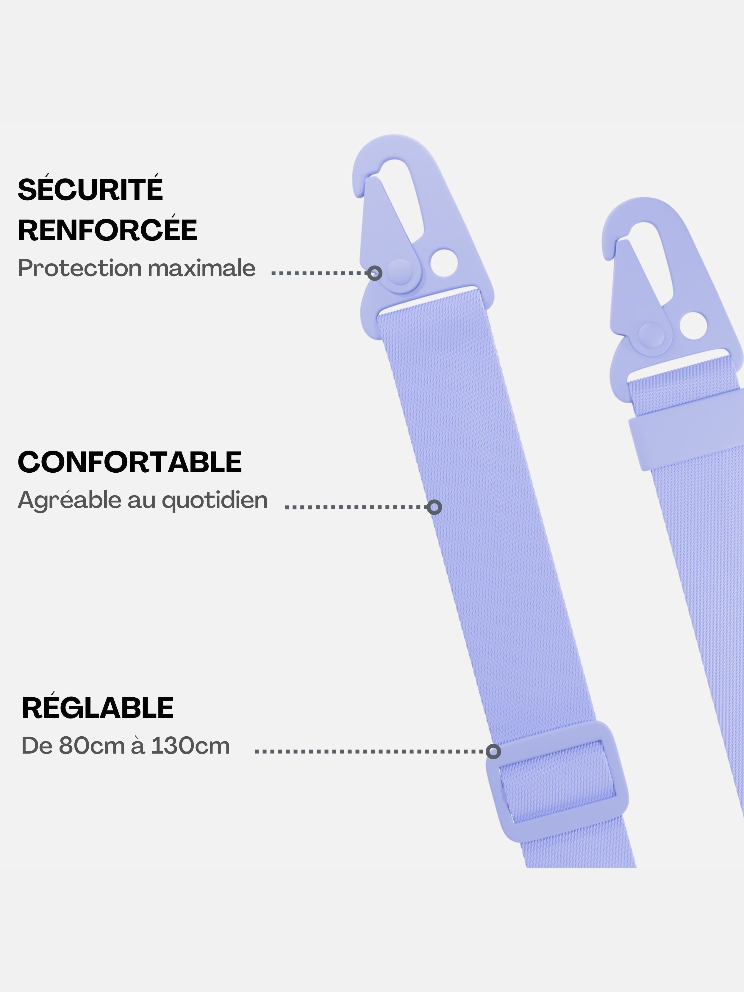 Coque Clear + Lanière Lavender