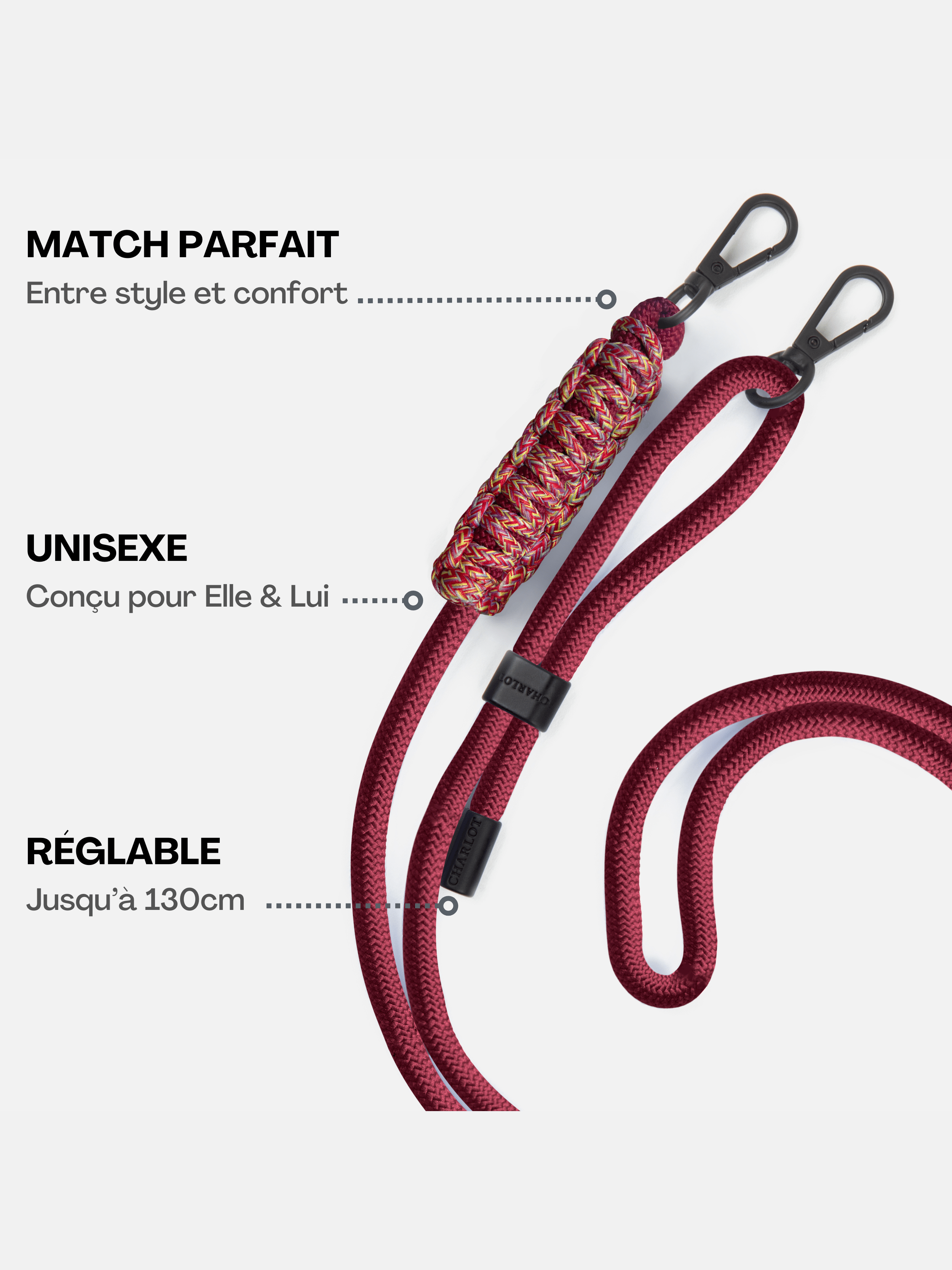 Coque Clear + Cordon Elie Cherry