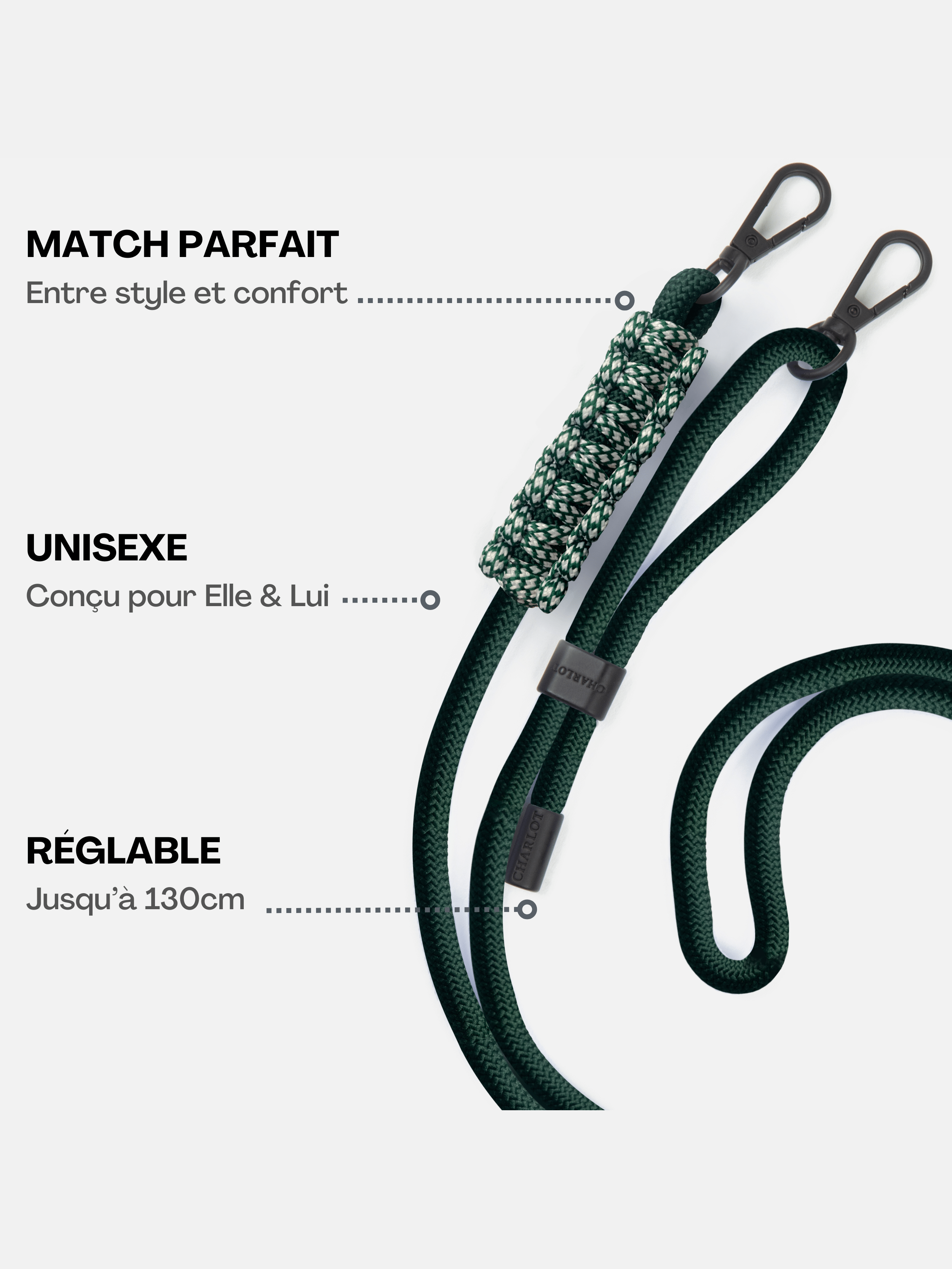 Coque Clear + Cordon Elie Basil