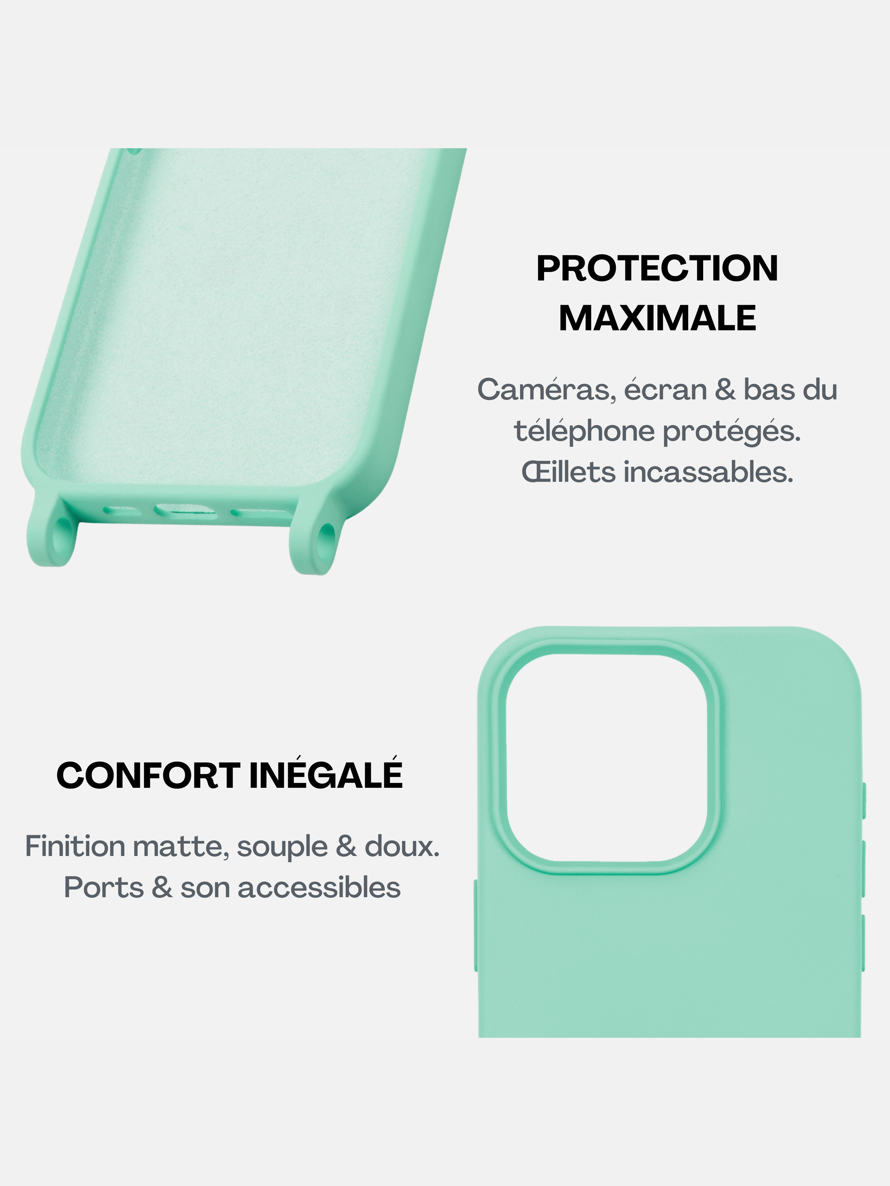 Coque Mint + Cordon Navy Blue