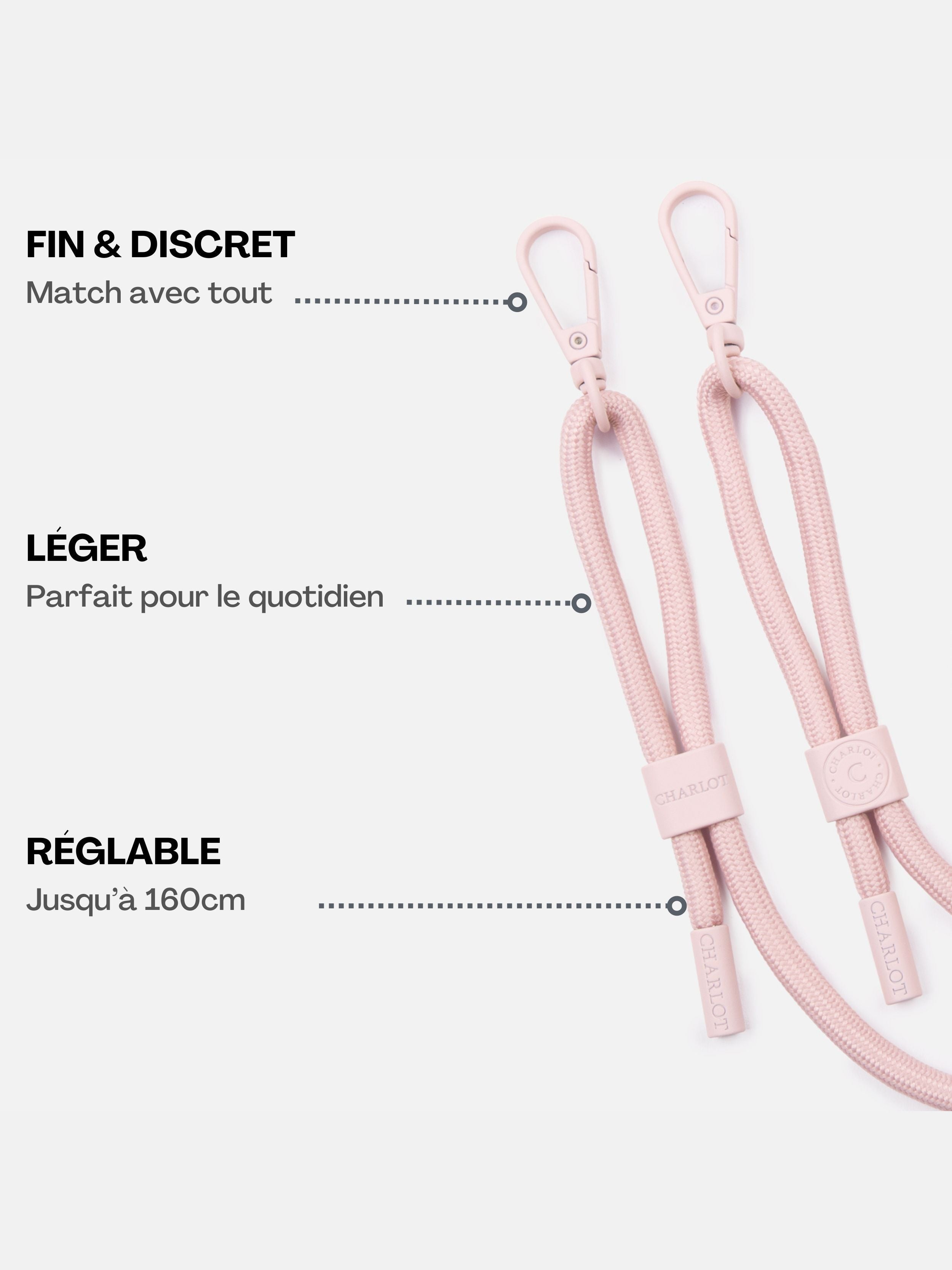 Powder Pink Detachable Cord
