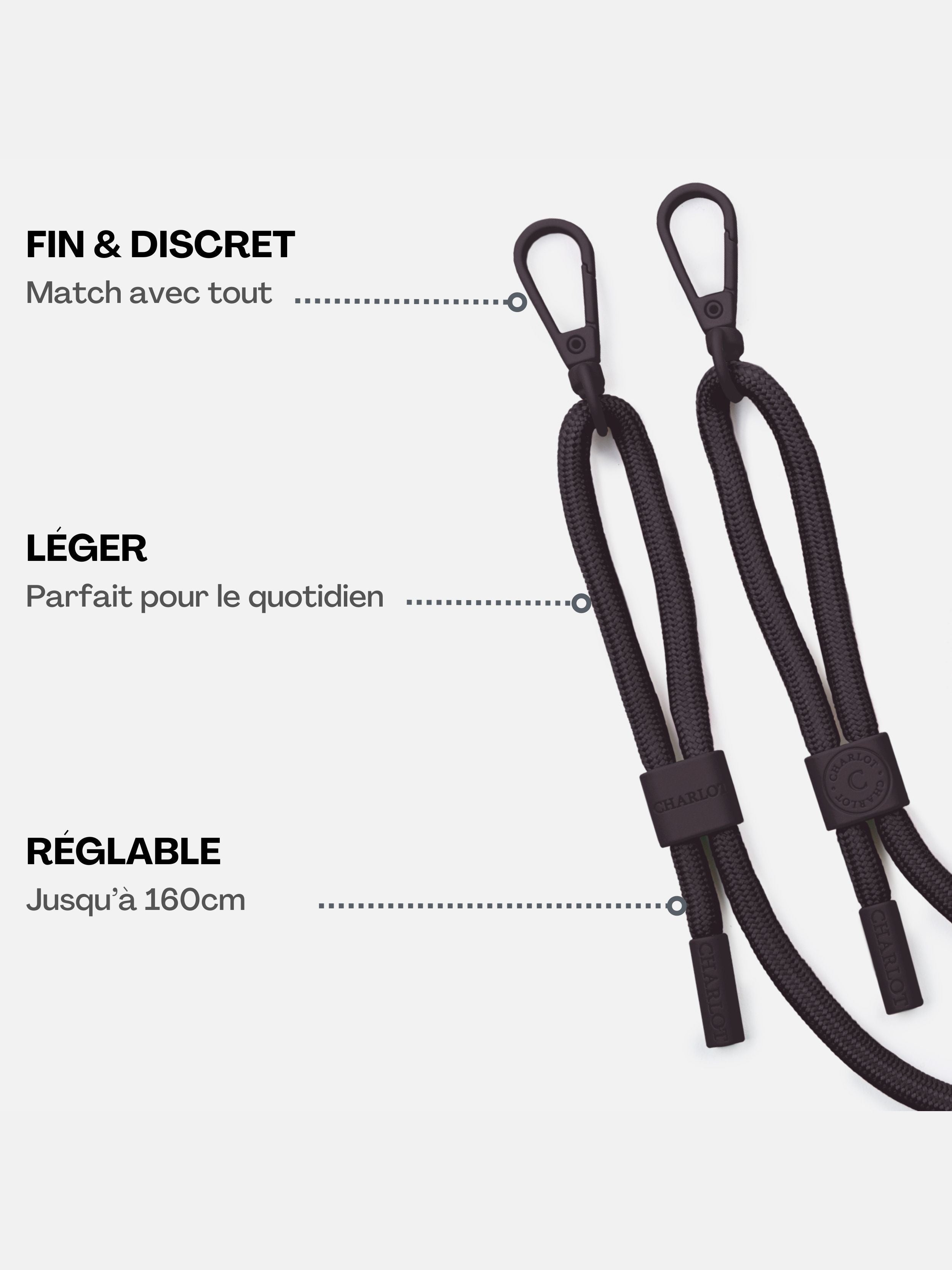 Coque Clear + Cordon Noir