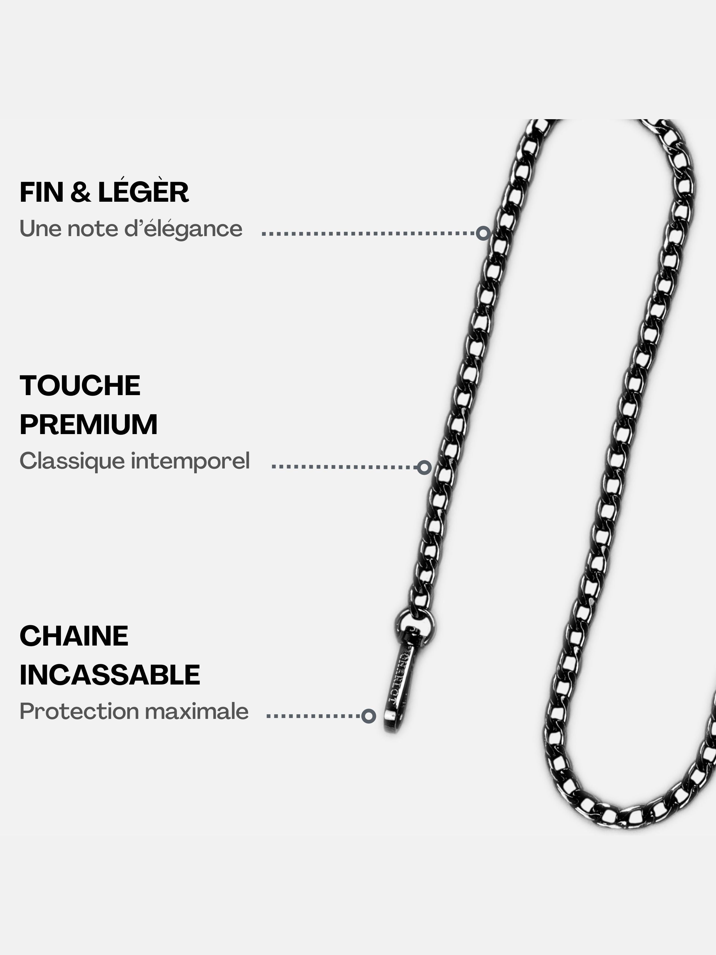 Clear Case + Black Joy Chain