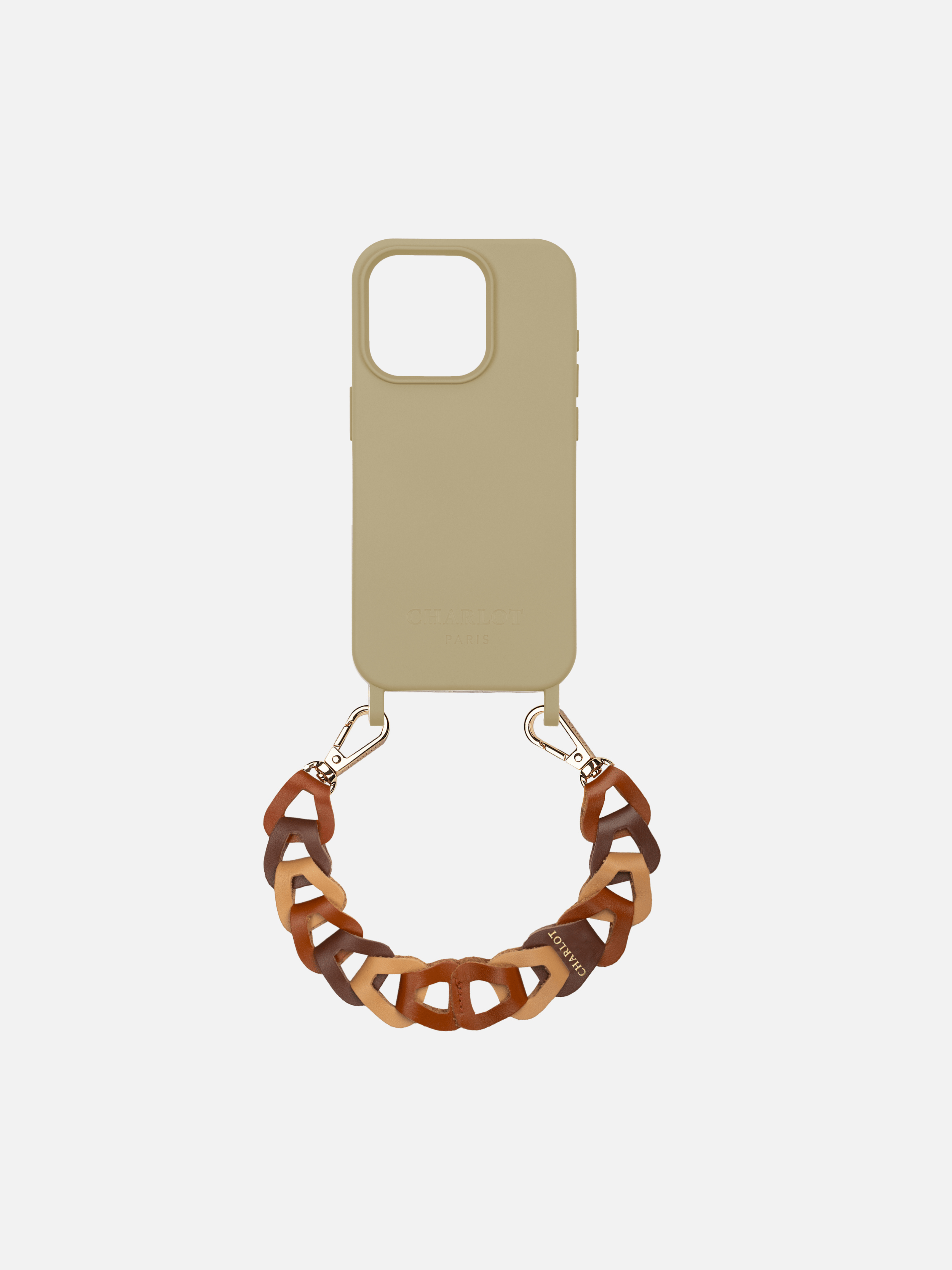 Coque Taupe + Mel Cuir Court Cannelle