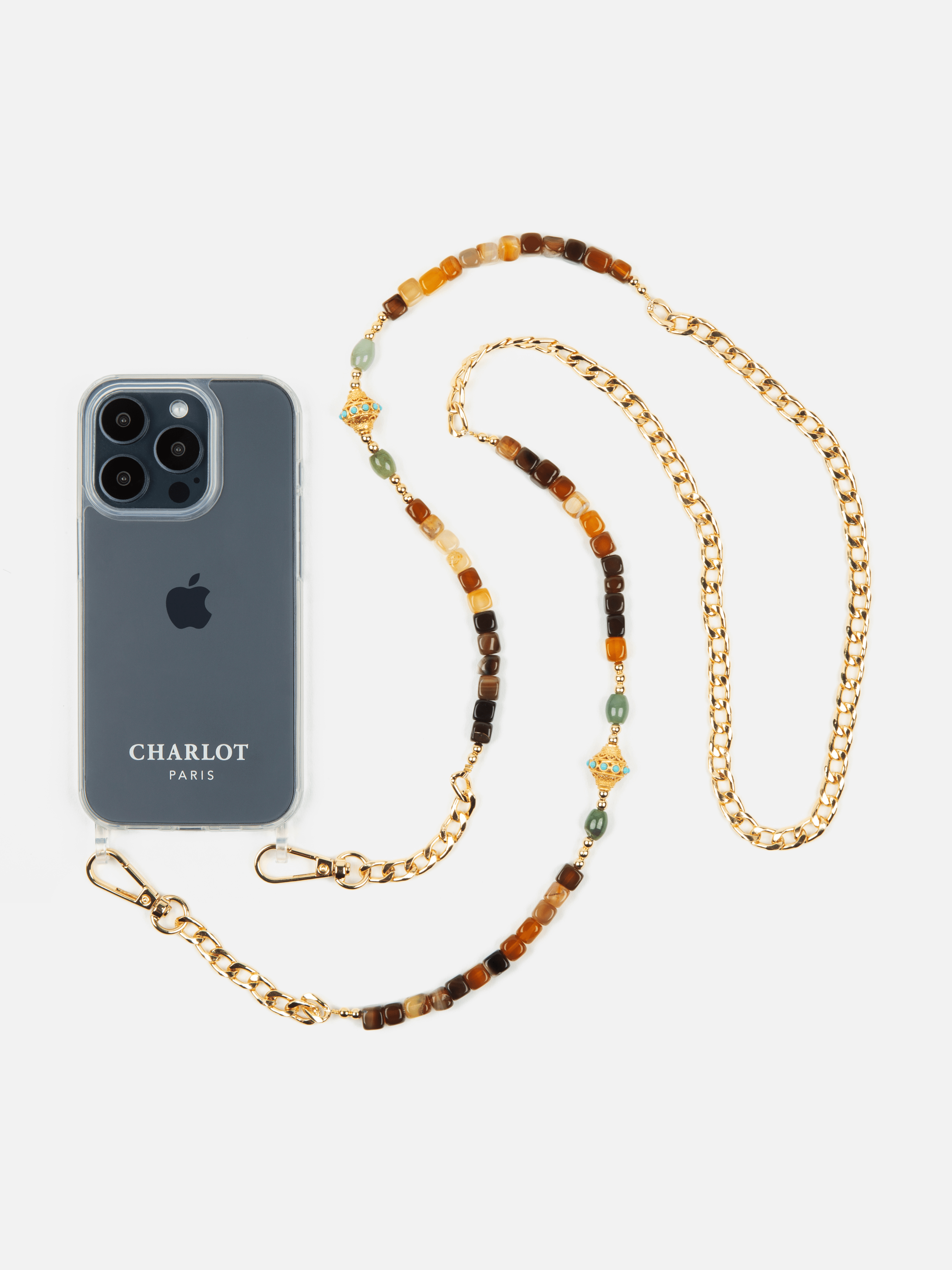Custodia trasparente + collana a catena JUHU Terra