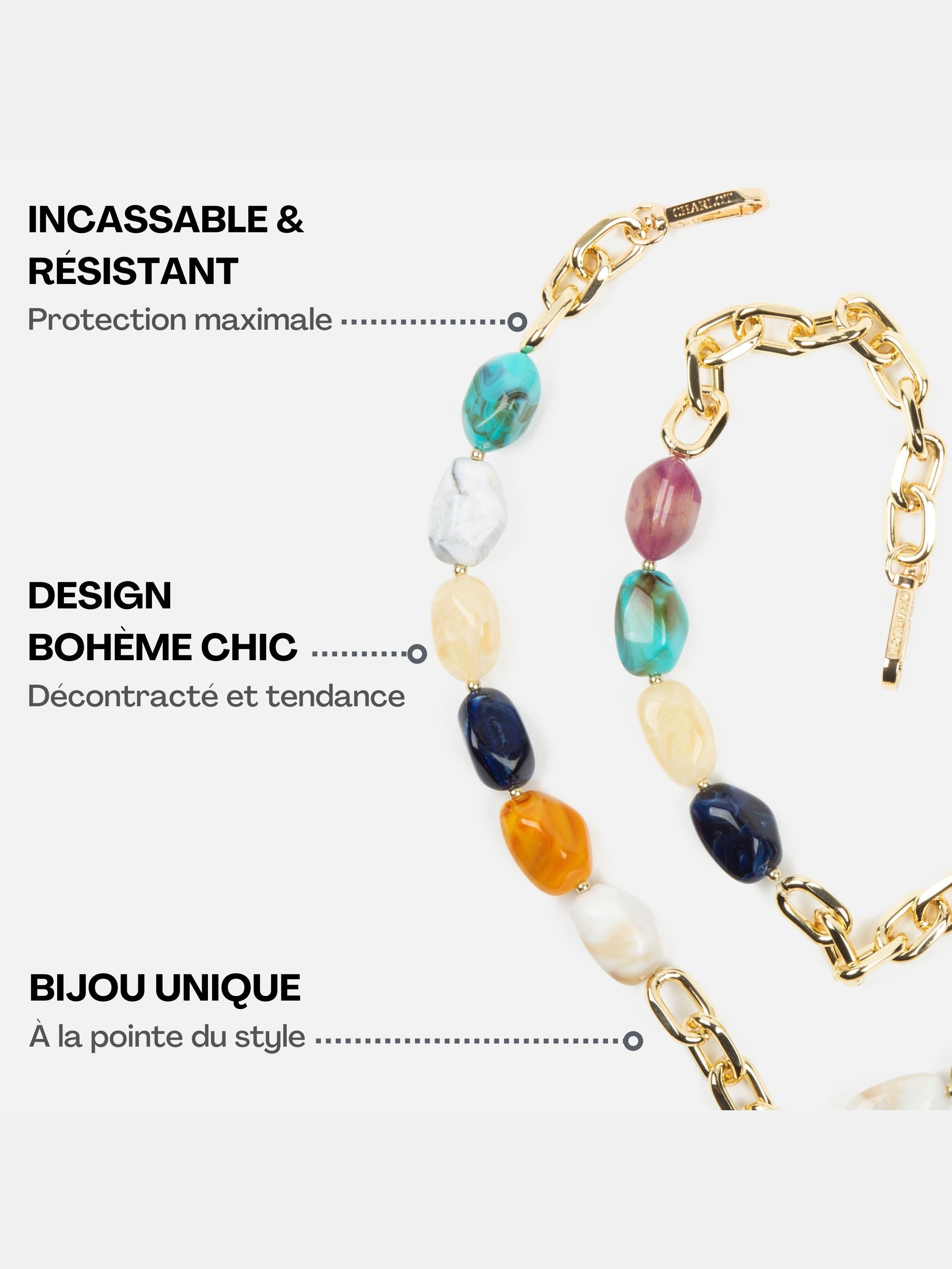 Conchiglia blu navy + catena Ava Ocean