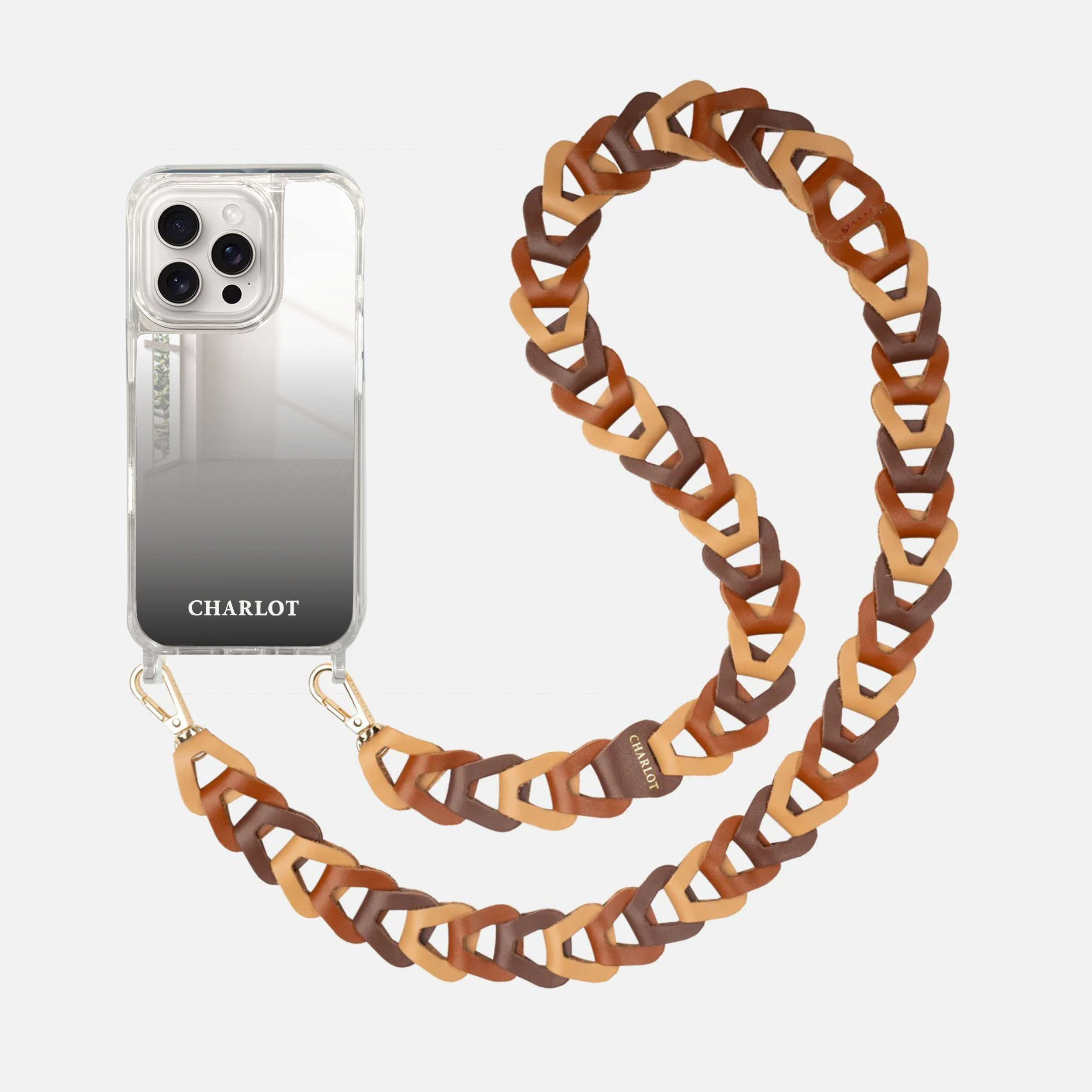 Coque Miroir + Mel Cuir Long Cannelle