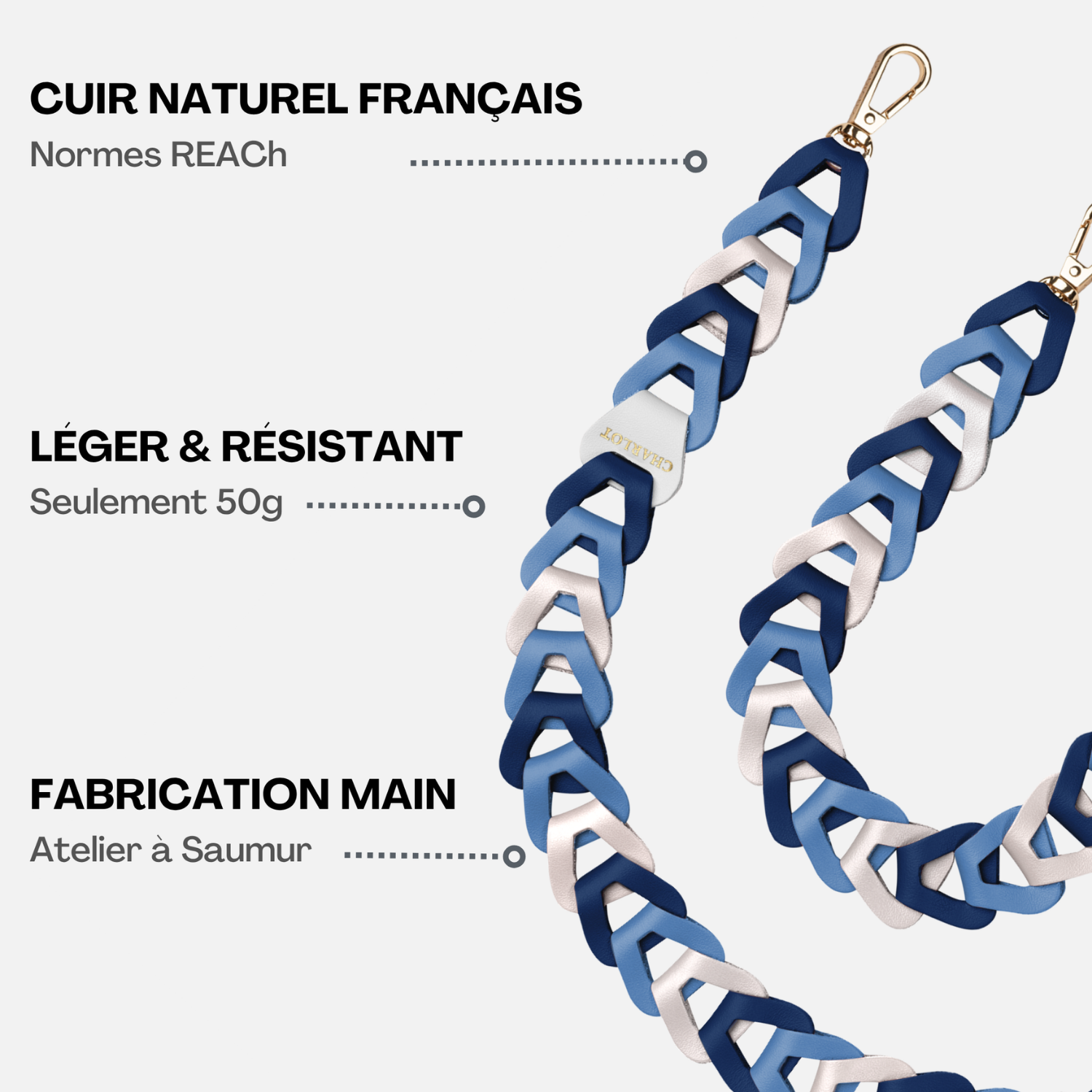 Coque Clear + Mel Cuir Long Mykonos