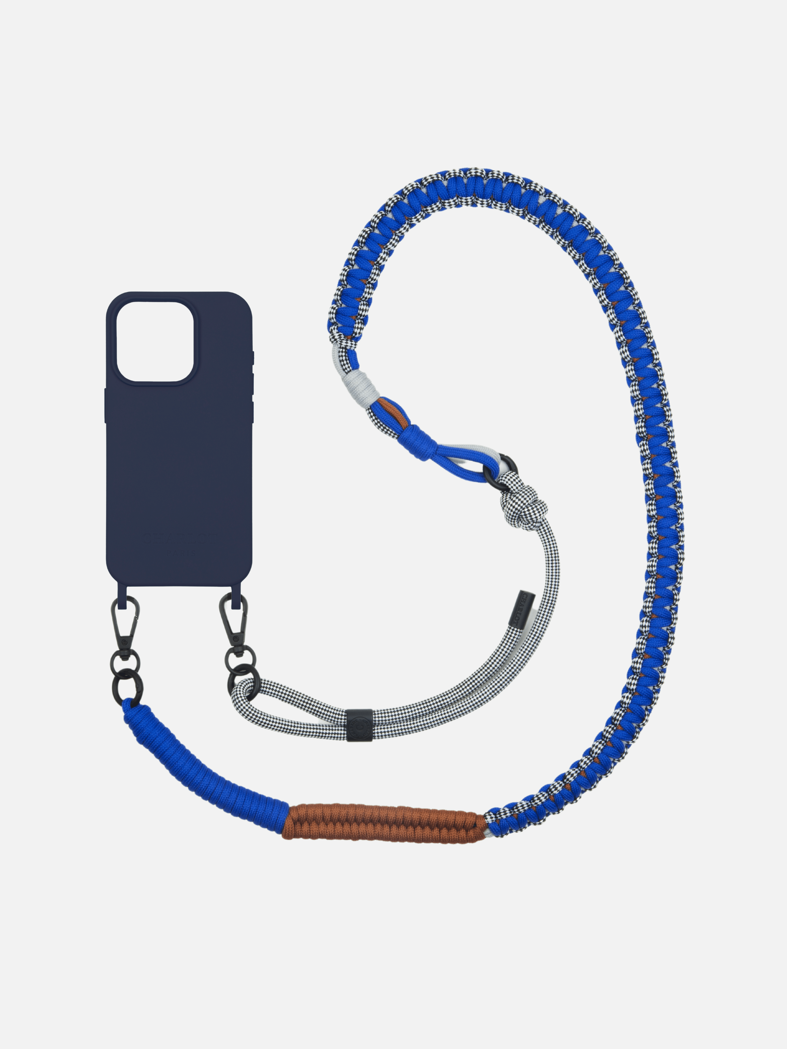 Coque Navy Blue + Bandoulière Twist Vichy