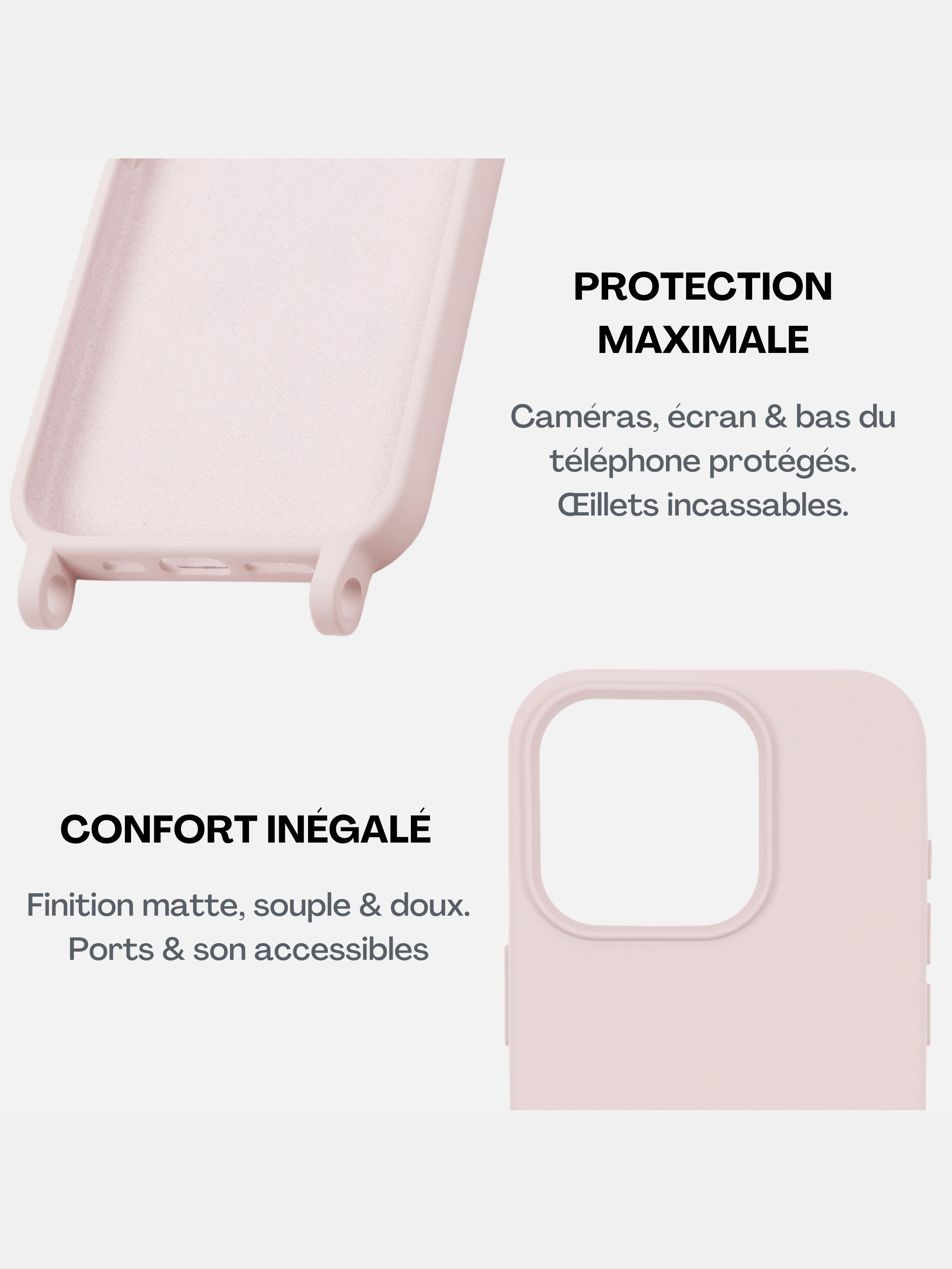 Powder Pink Case + Ava Coral Chain